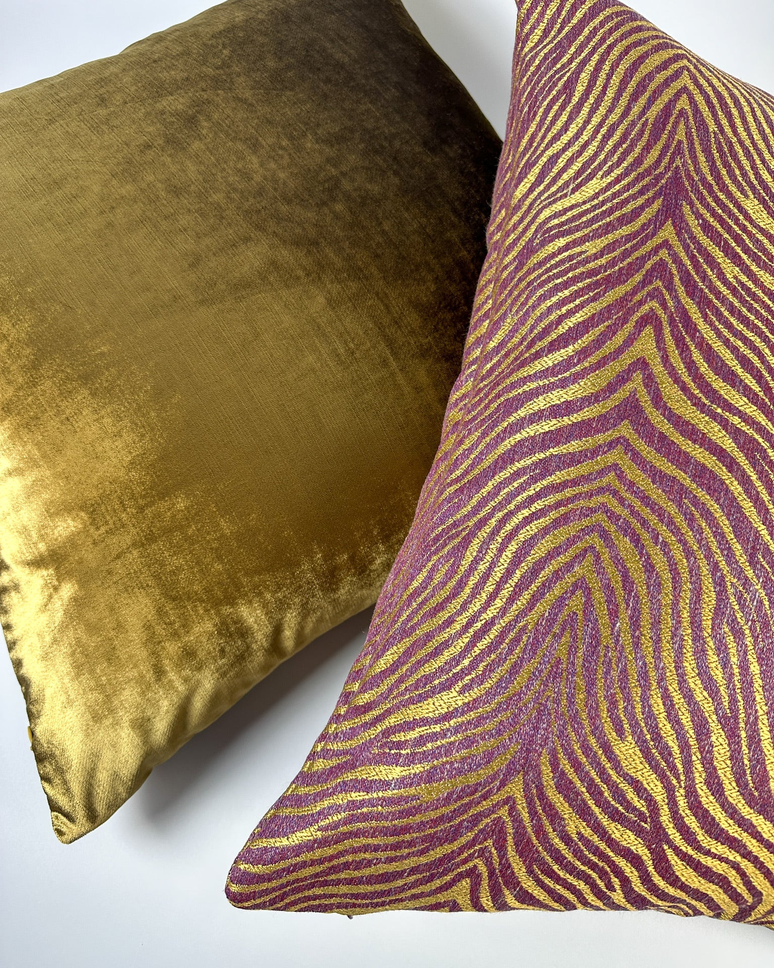 Purple and Gold Zebra Pillows