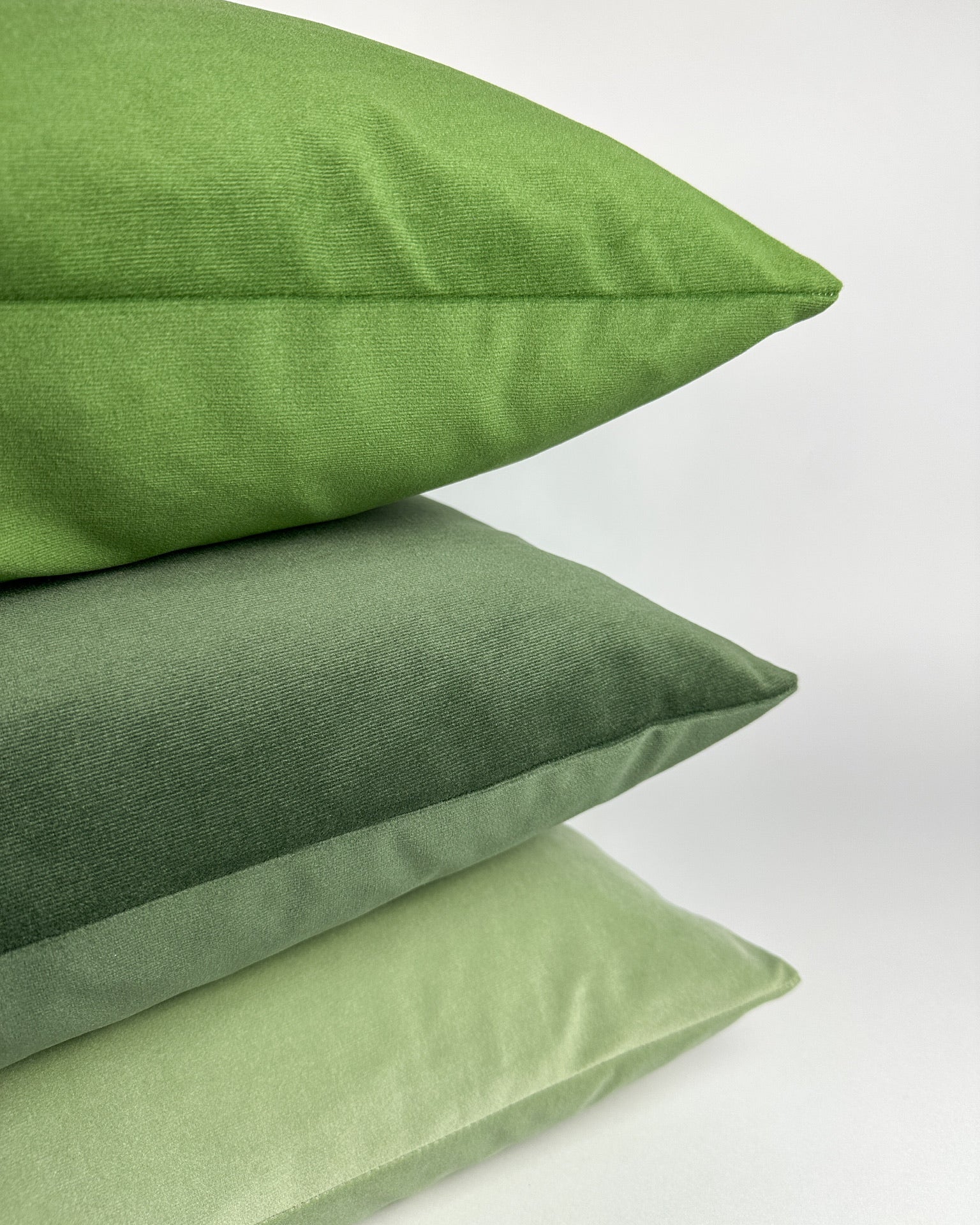 green toned matte velvet pillow covers