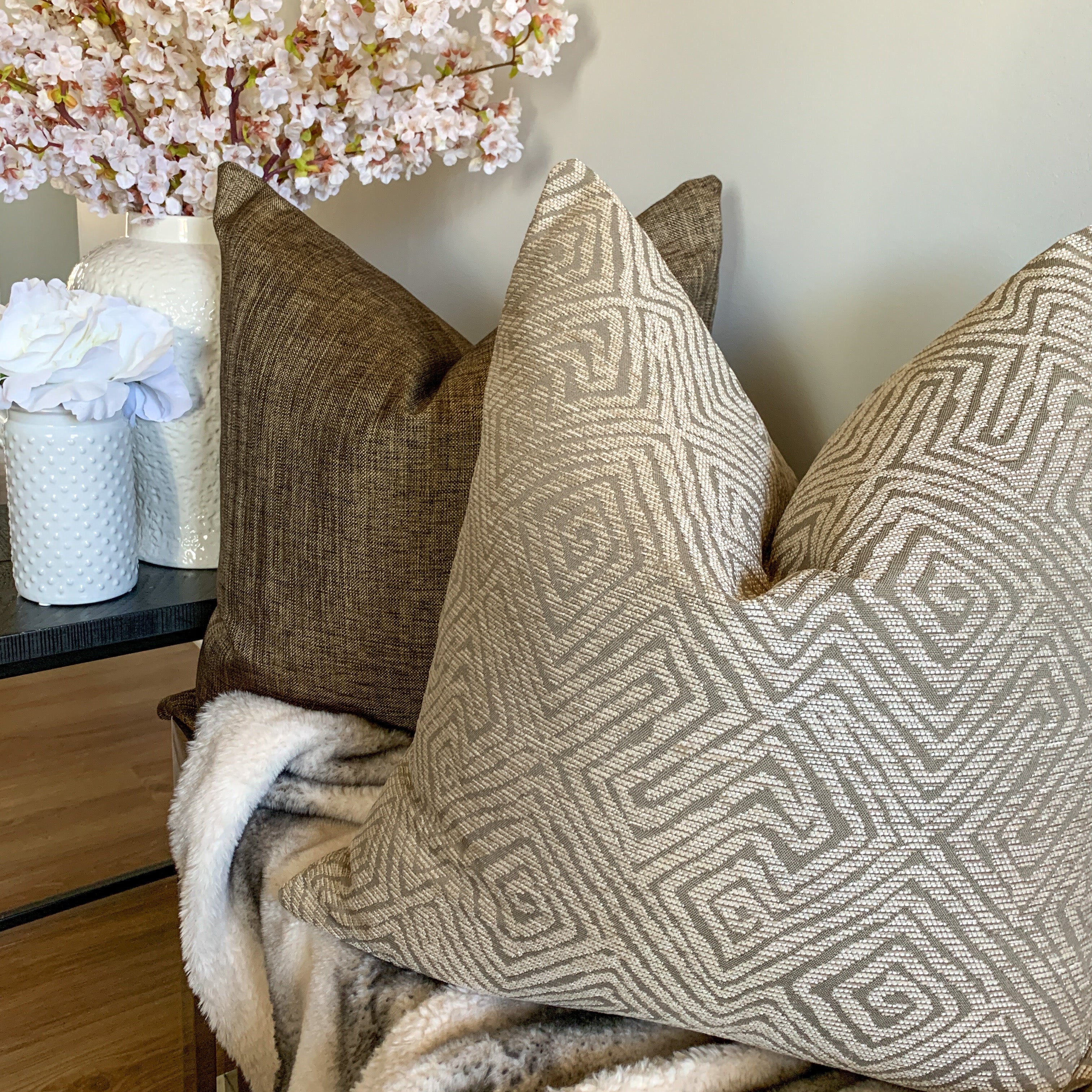 Brown and Tan PIllow Covers