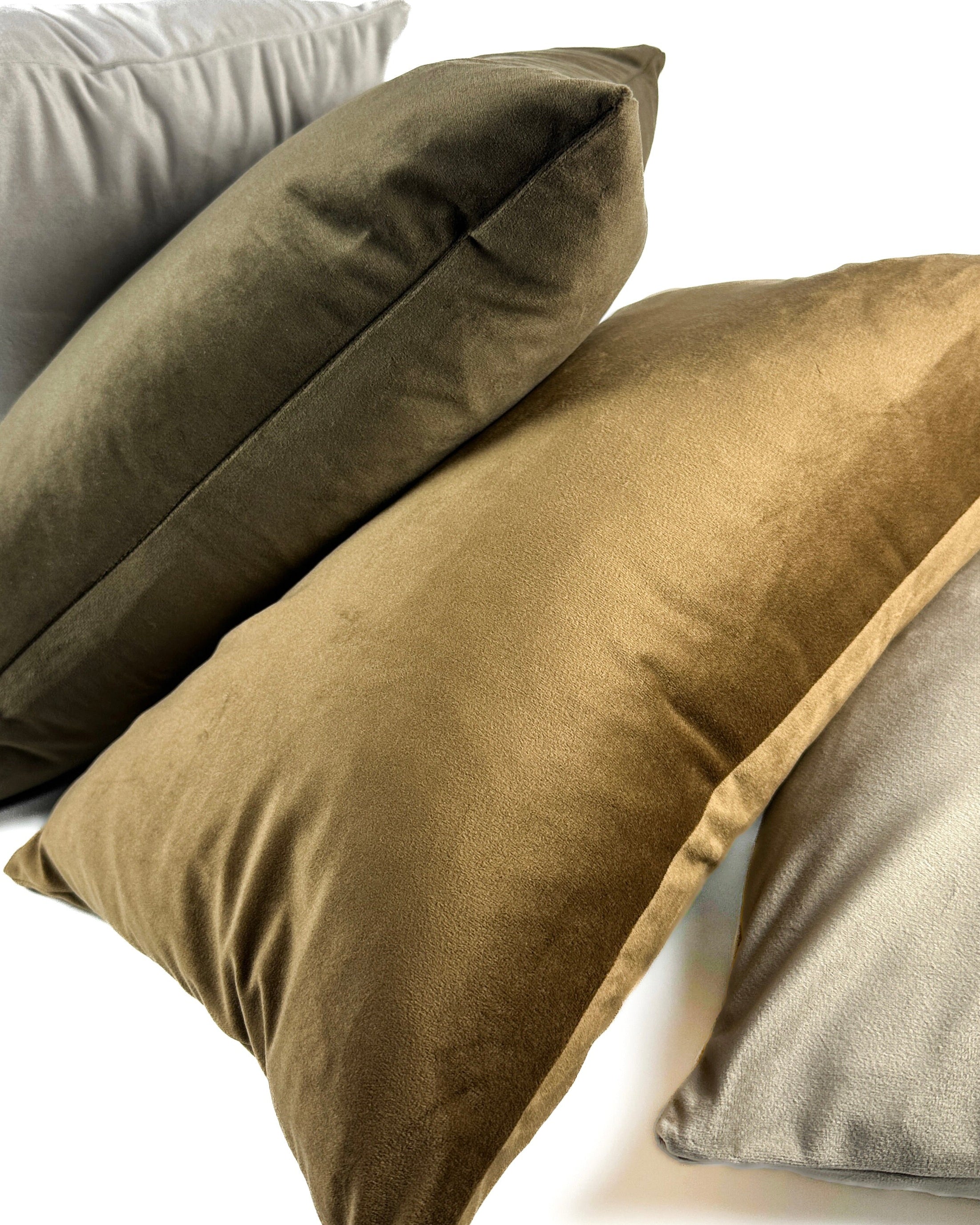 Brown tone velvet pillows