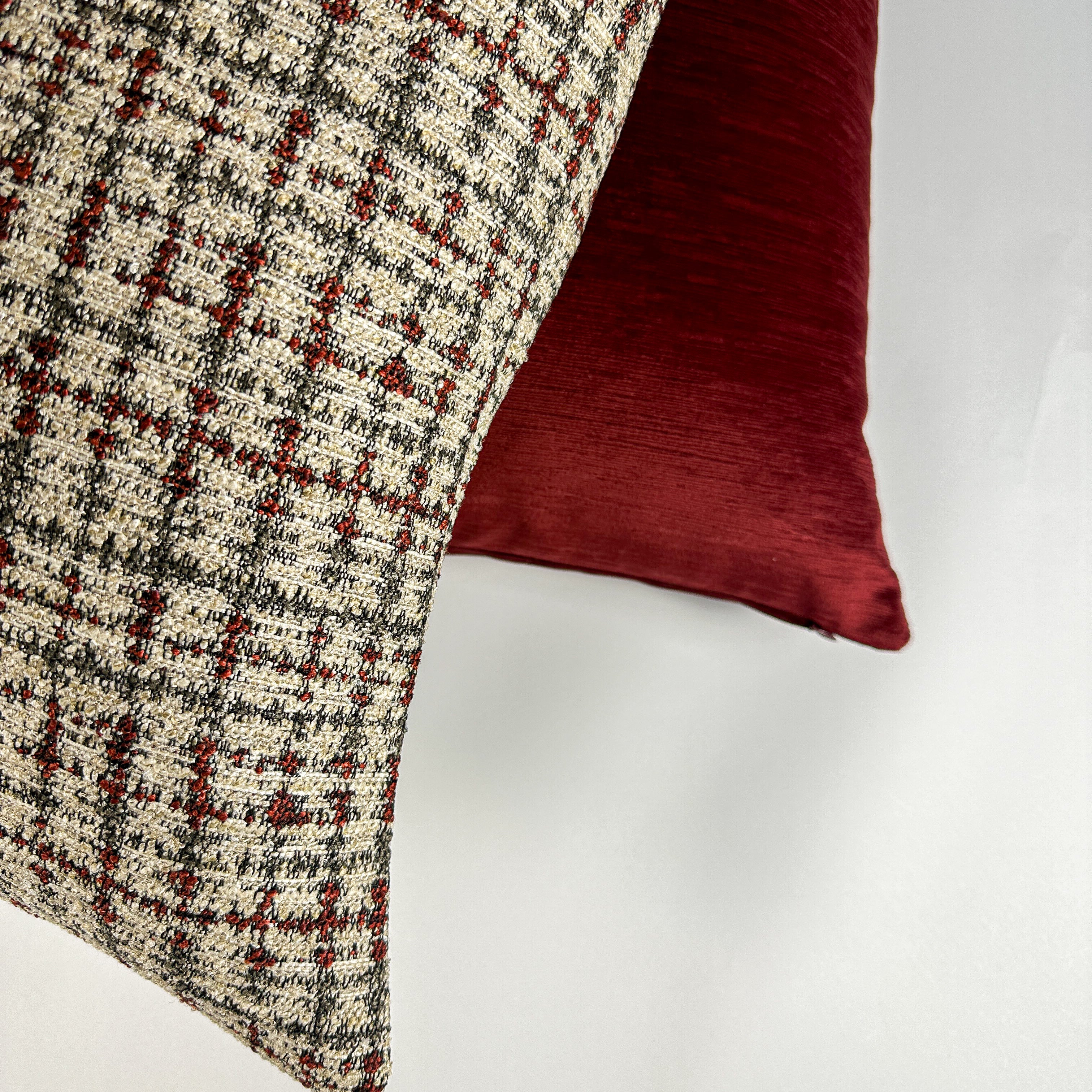 Red and Burgundy Pillow Covers