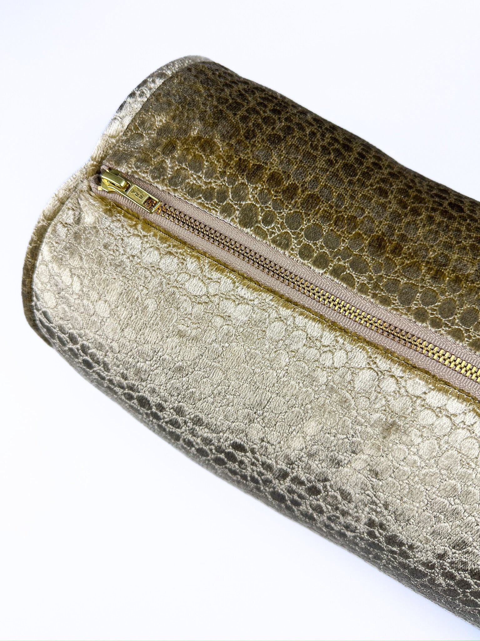 Champagne Velvet Pebbles Bolster Cover Love, Ravin Collection