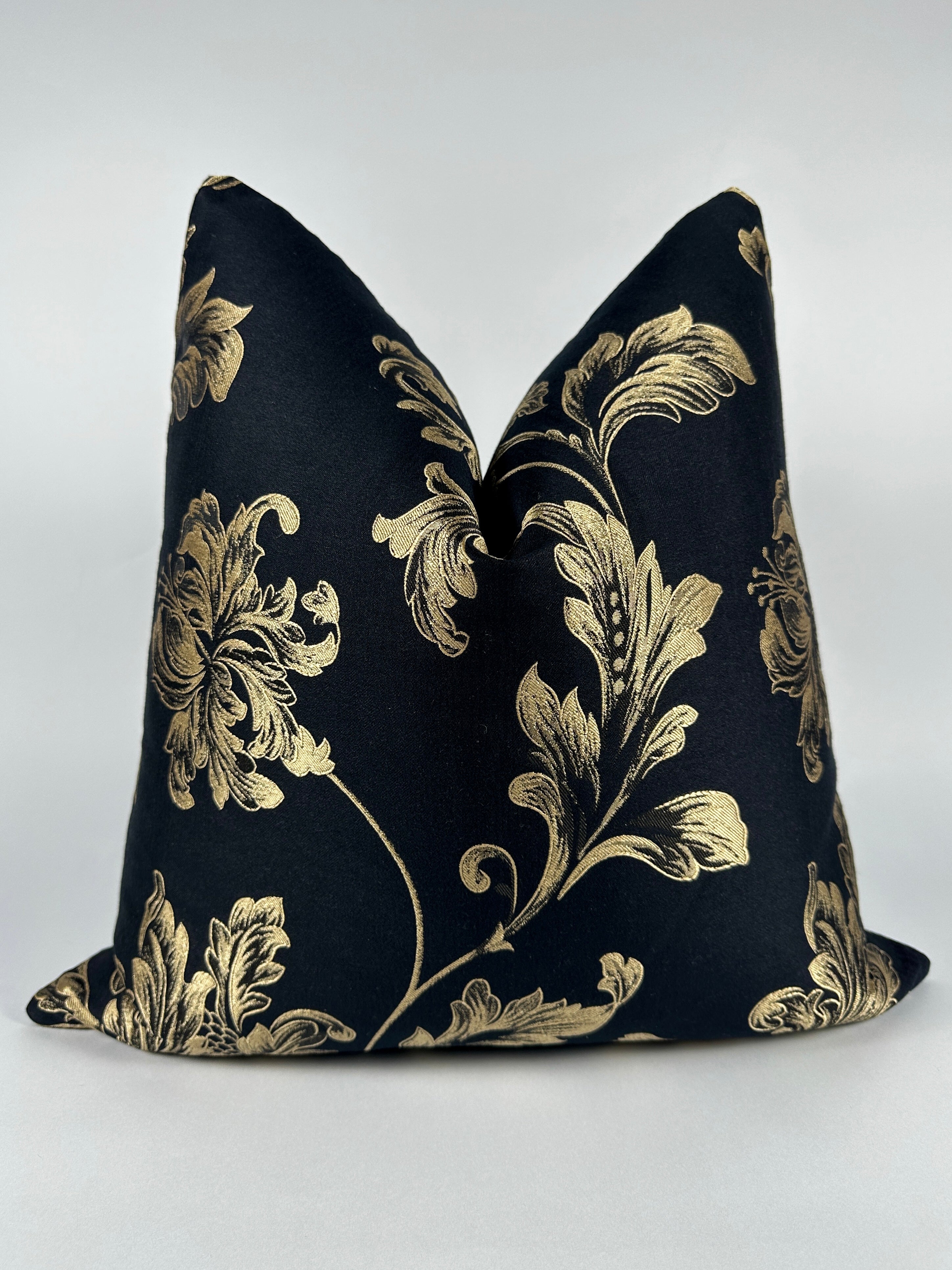Black and Gold Cattleya Pillow Cover Love, Ravin Collection