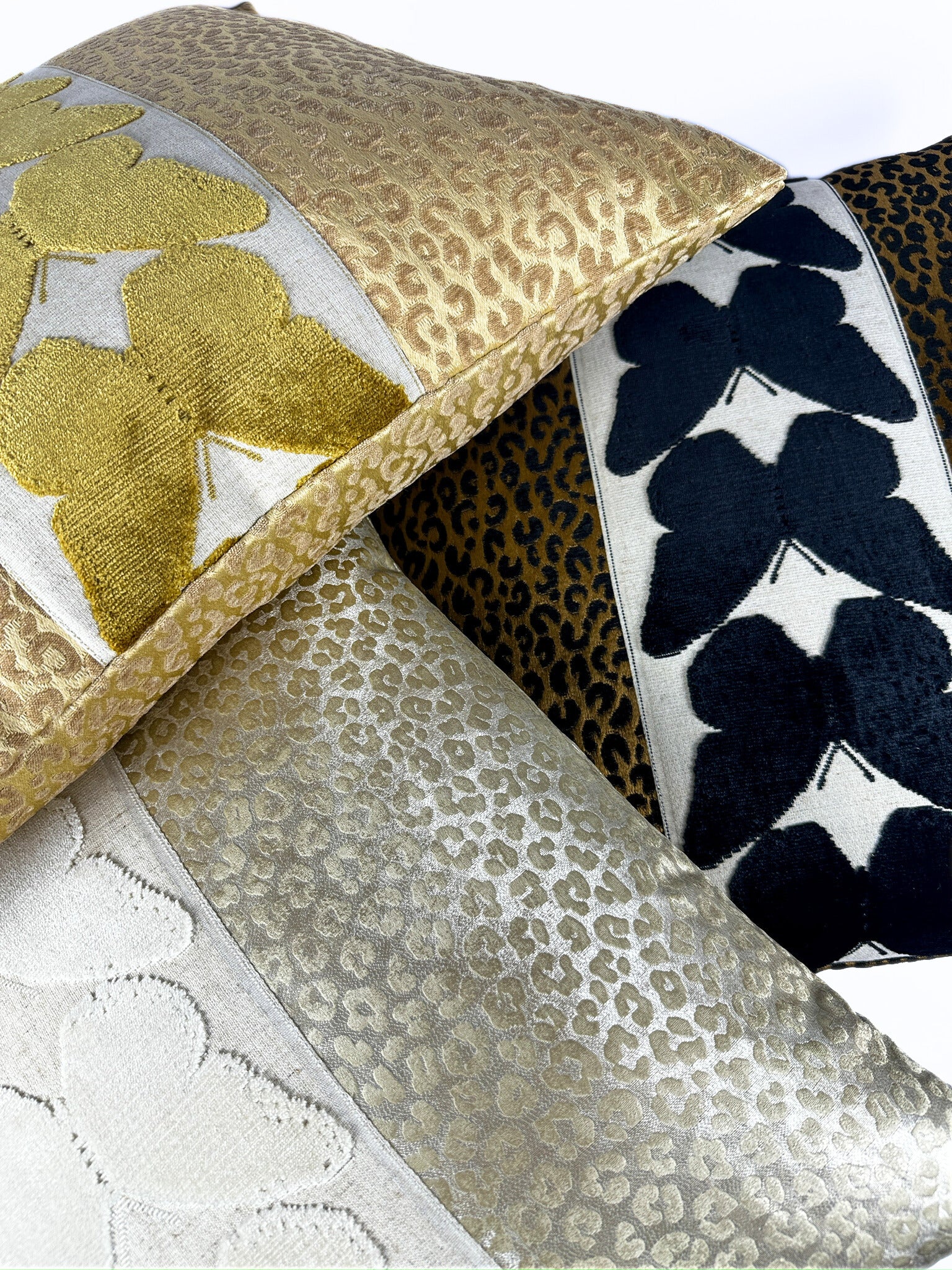 Gold Leopard and Midas Butterfly Pillow Cover Love, Ravin Collection