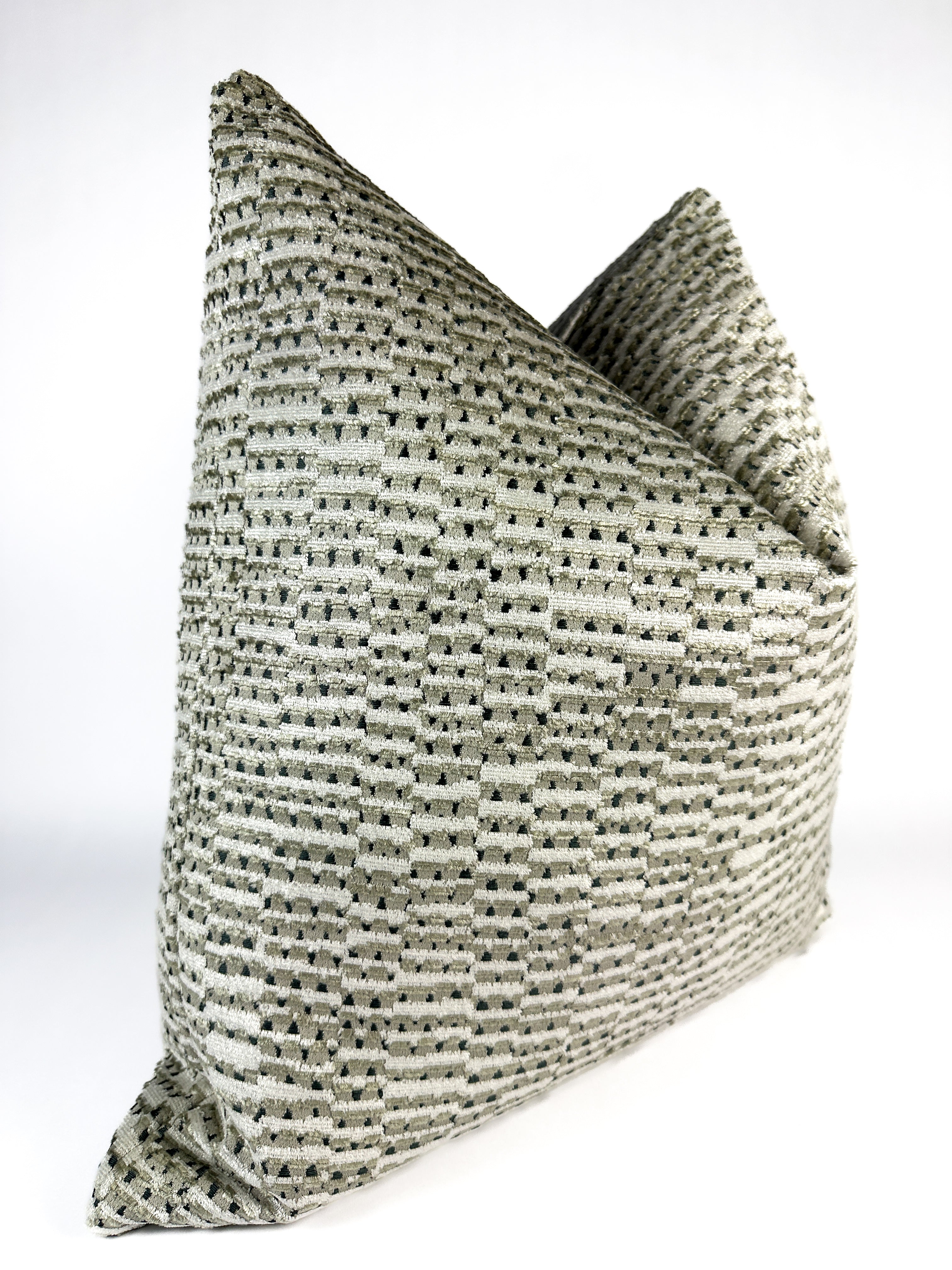Grey and Spotted Teal Pillow Cover Love, Ravin Collection