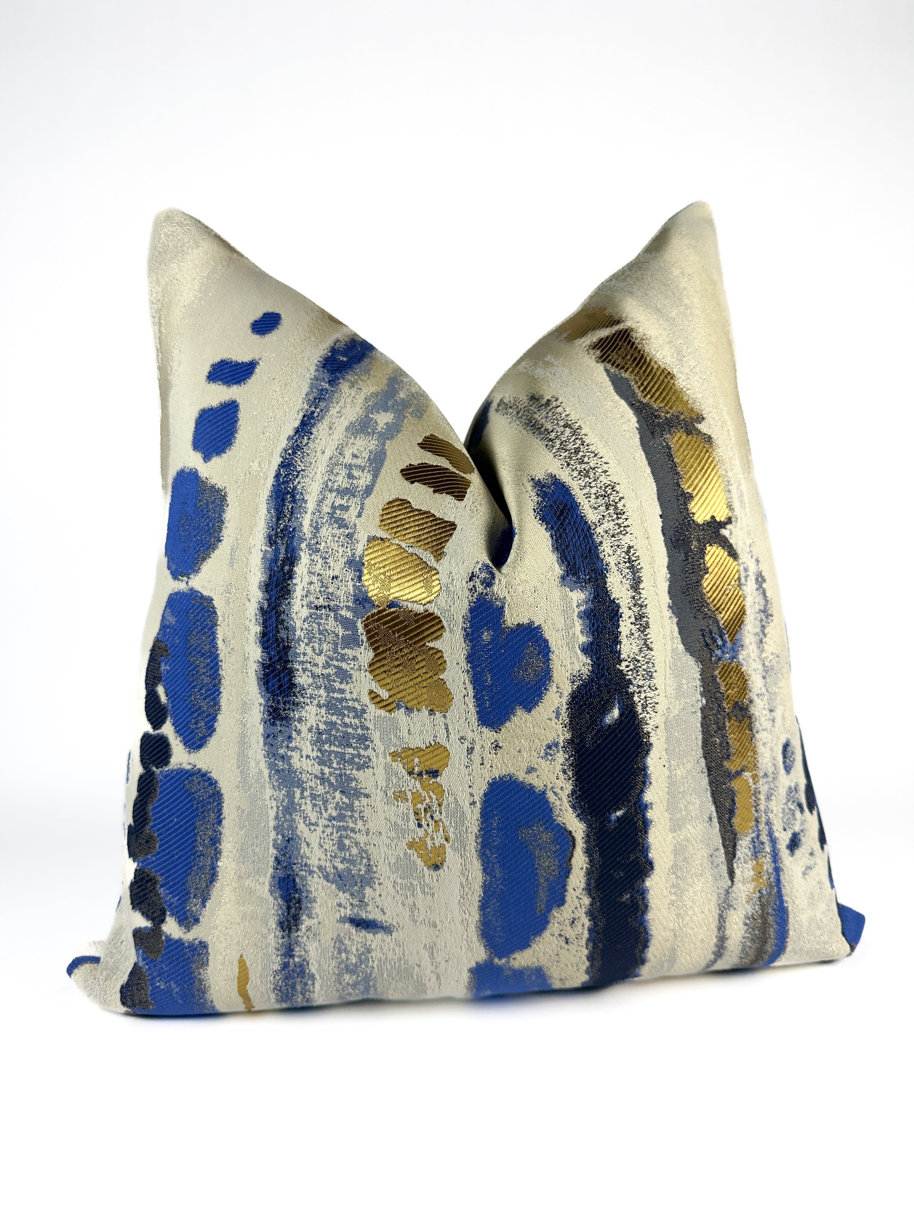 Blue and Gold Pillow Cover Love, Ravin Collection