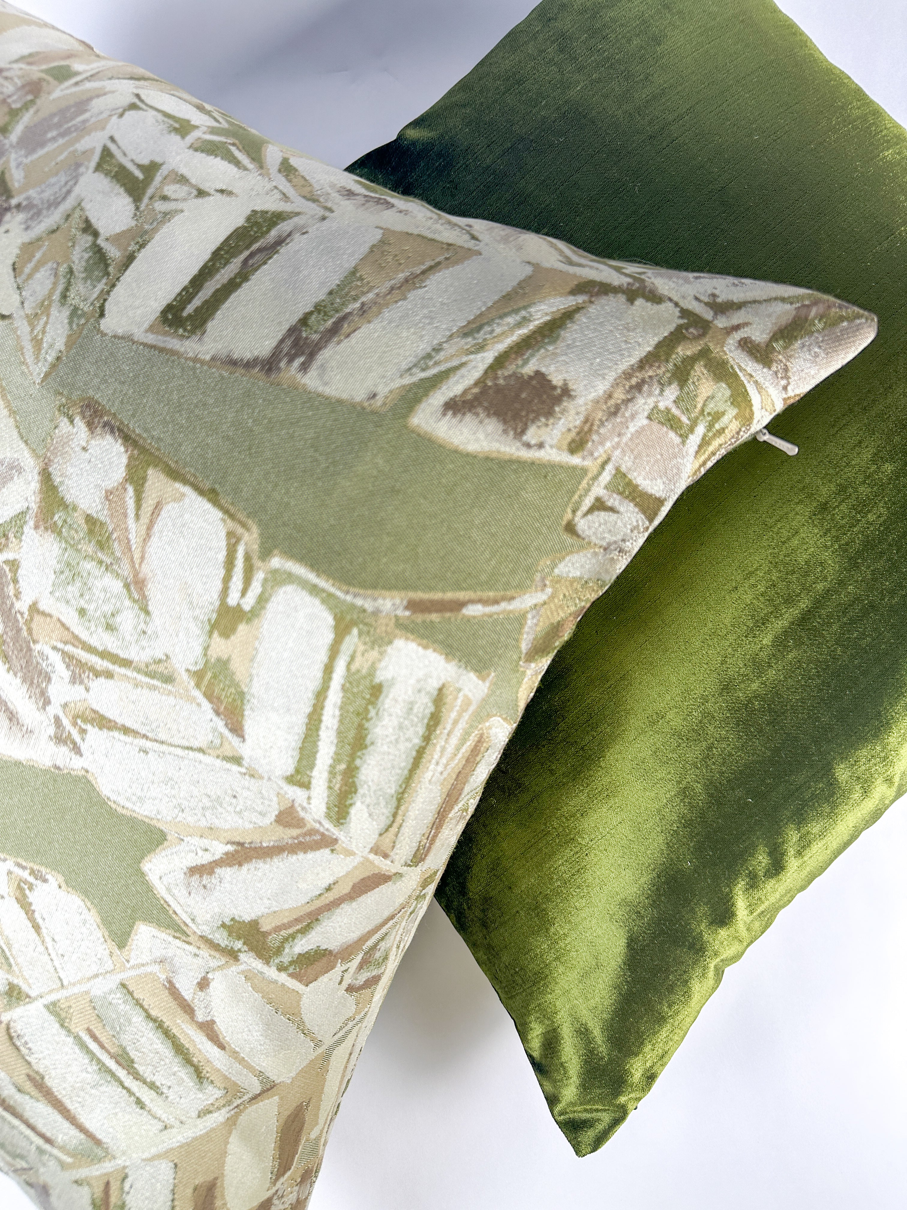 Olive Silk Velvet Pillow Cover Love, Ravin Collection