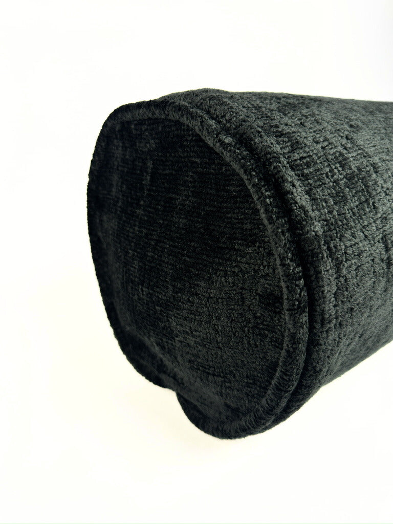 Black Midnight Chenille Bolster Cover Love, Ravin Collection