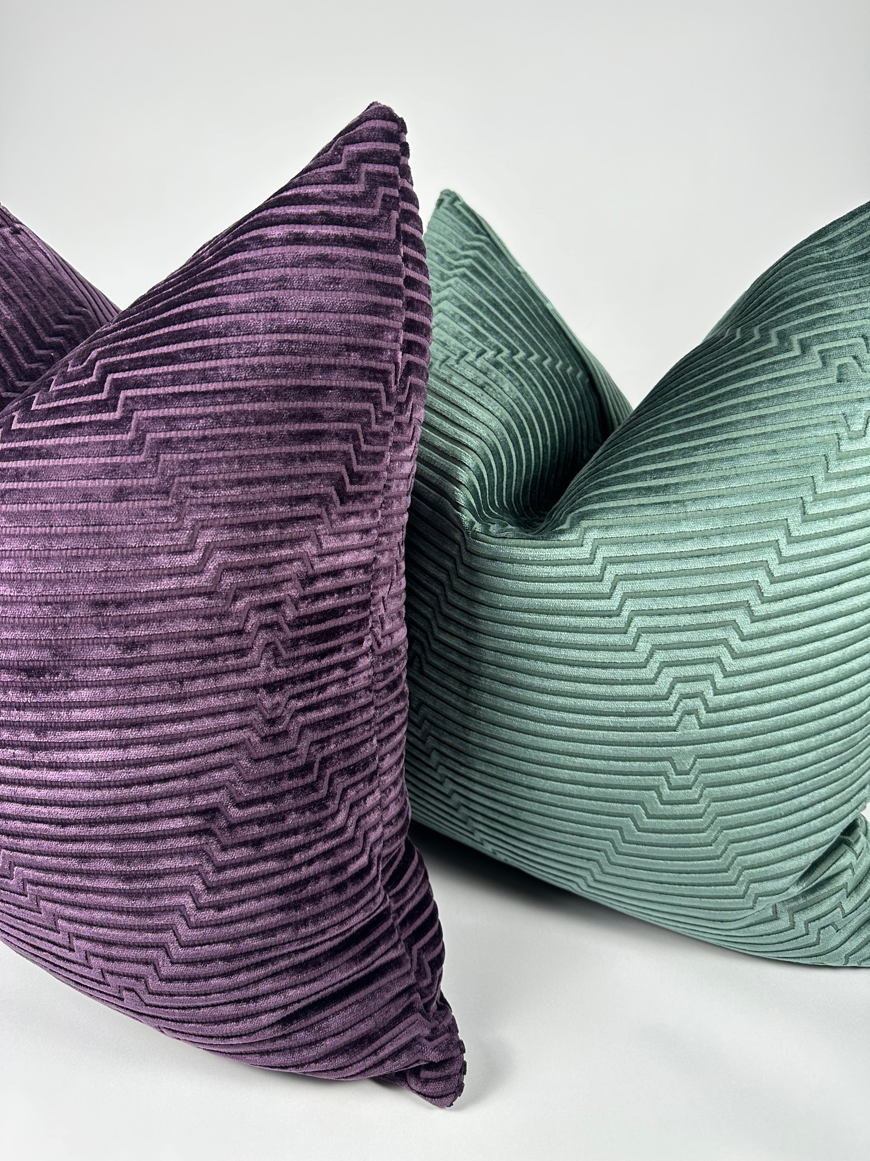 Purple Steps Velvet Pillow Cover simple Love, Ravin Collection