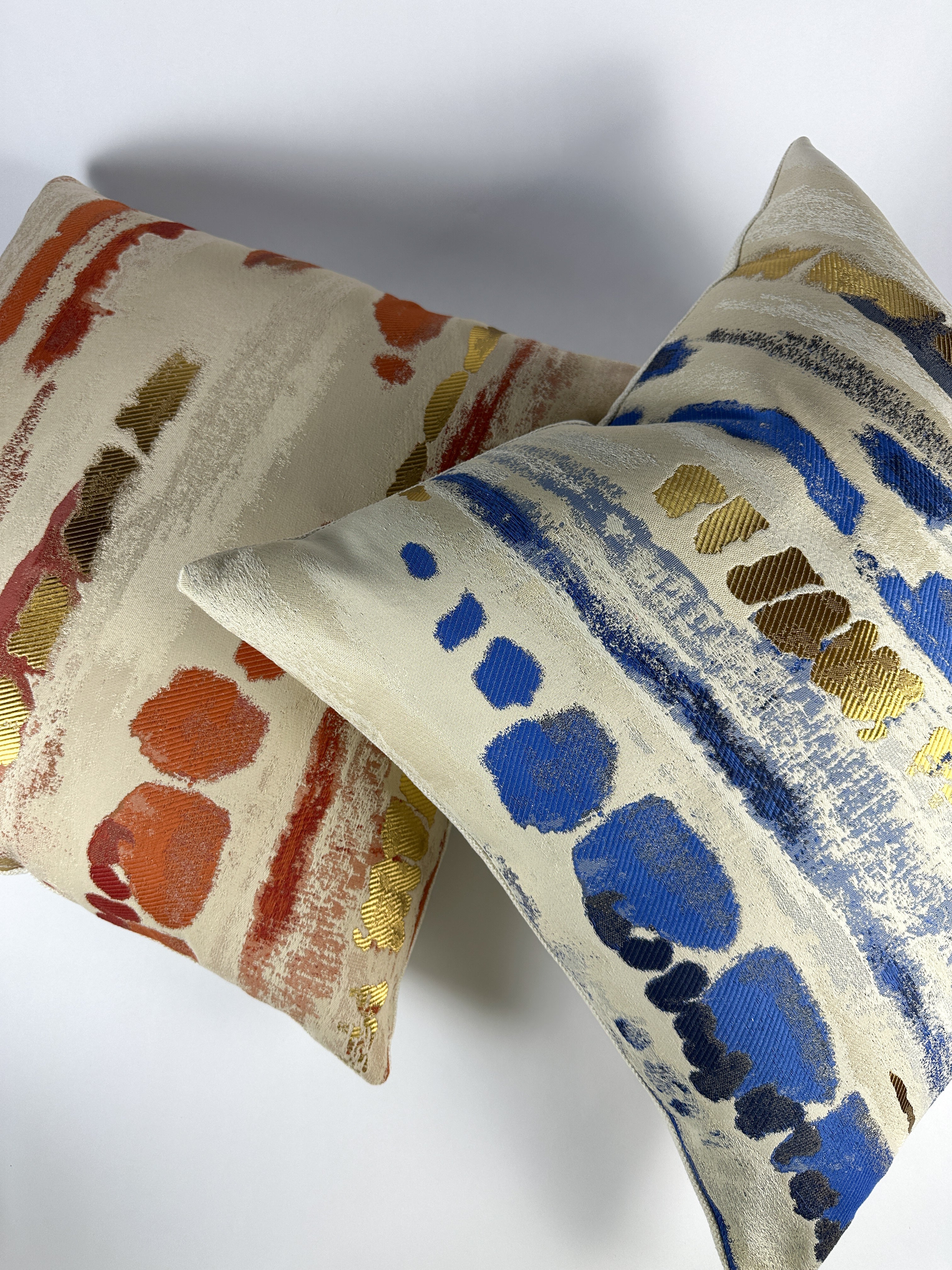 Blue and Gold Pillow Cover Love, Ravin Collection