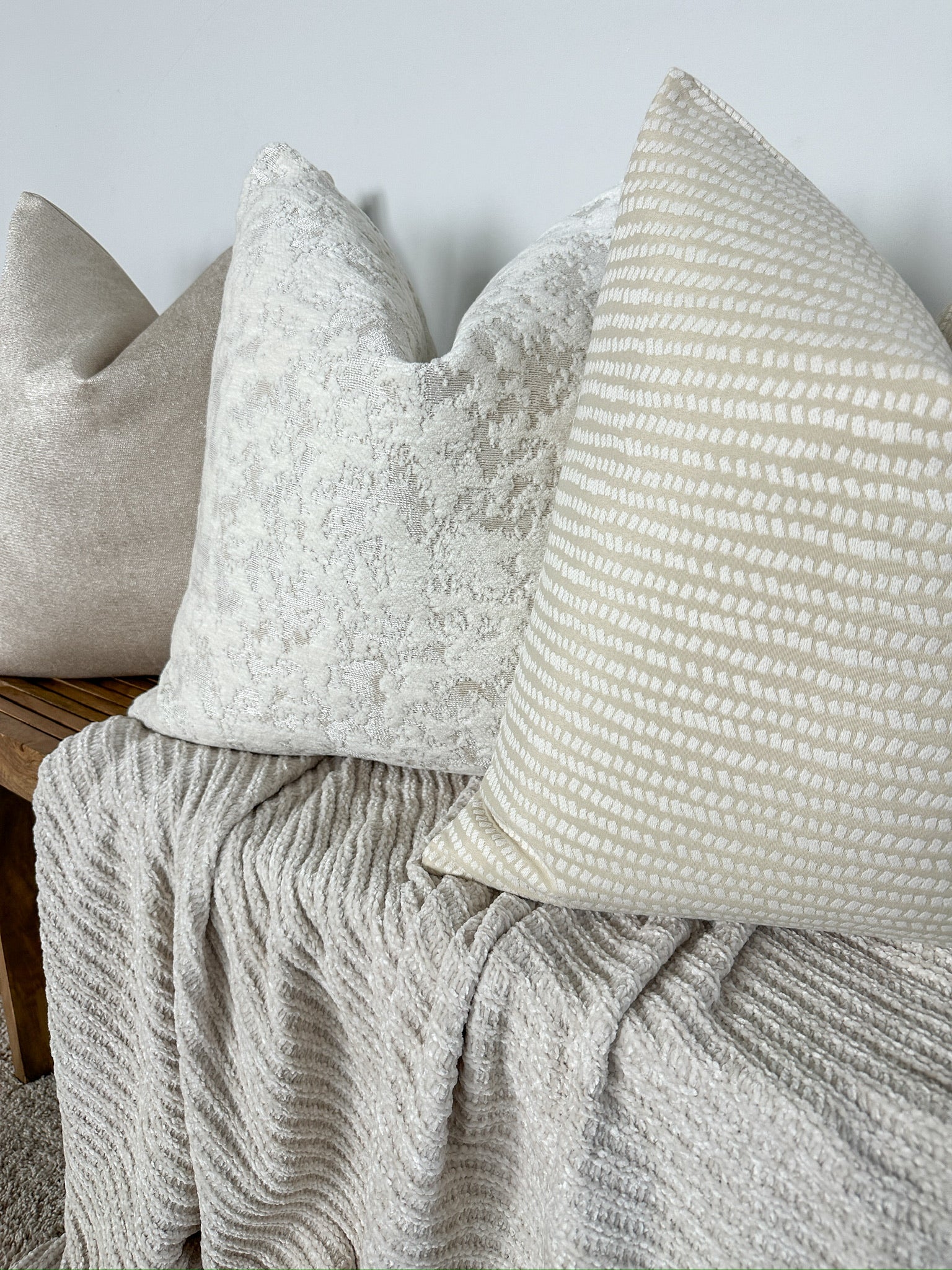 Ivory and Beige Dots Pillow Cover simple Love, Ravin Collection