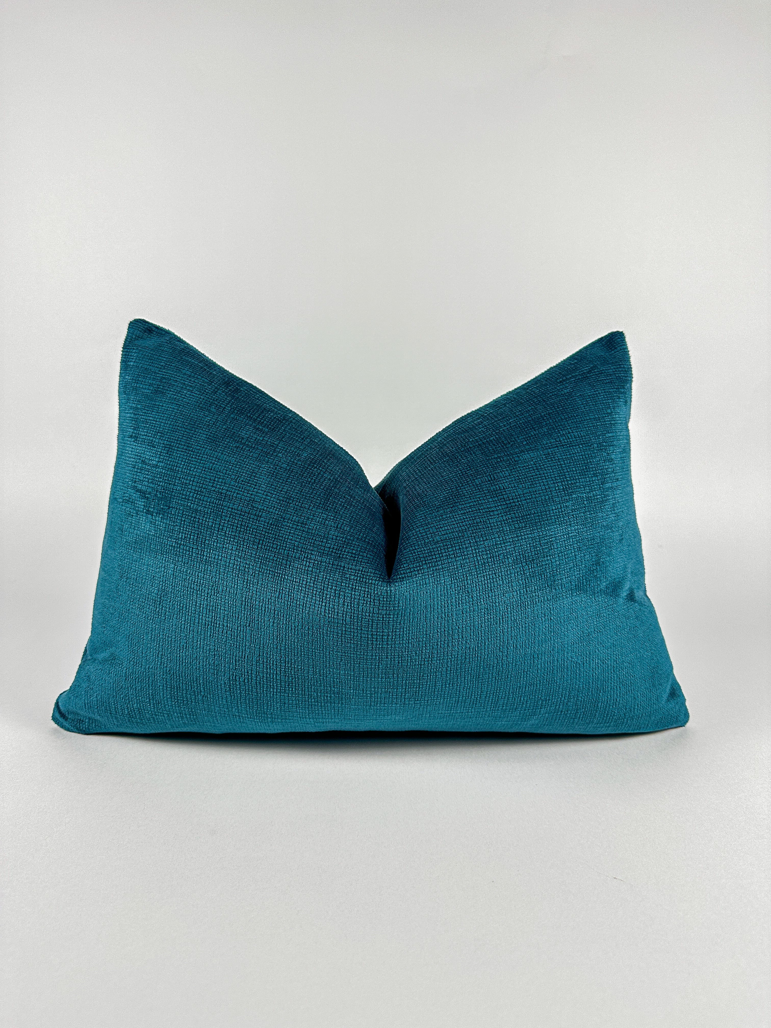 Tealy-Teal Velvet Pillow Cover simple Love, Ravin Collection
