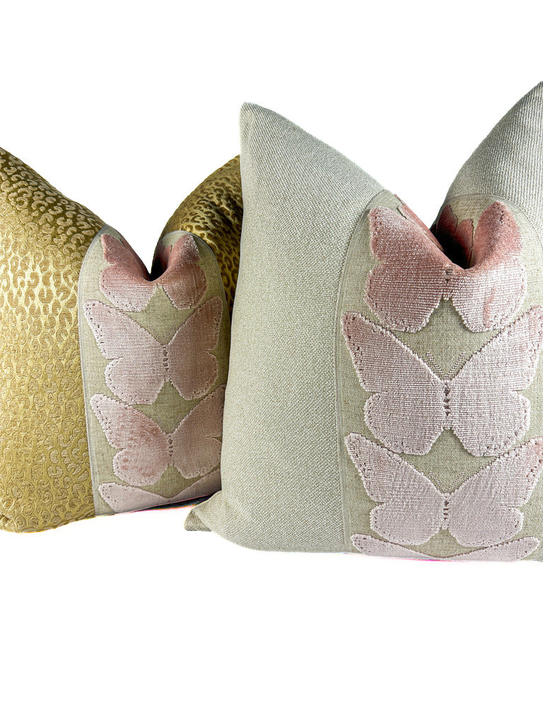 Gold Leopard and Ballerina Butterfly Pillow Cover Love, Ravin Collection