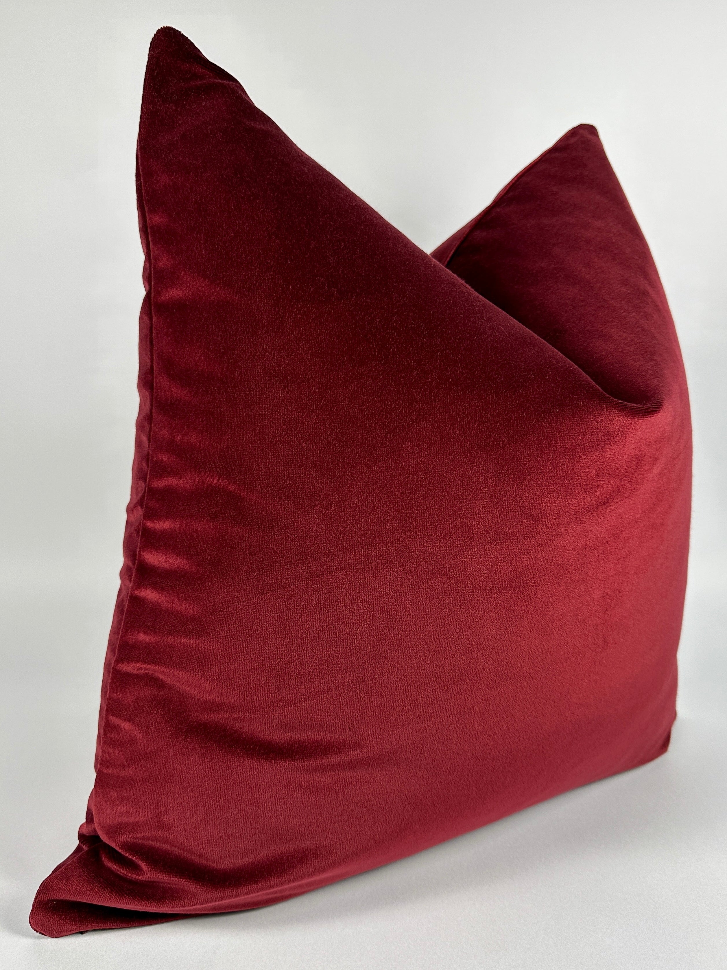 Garnet Red Velvet Pillow Cover Love, Ravin Collection