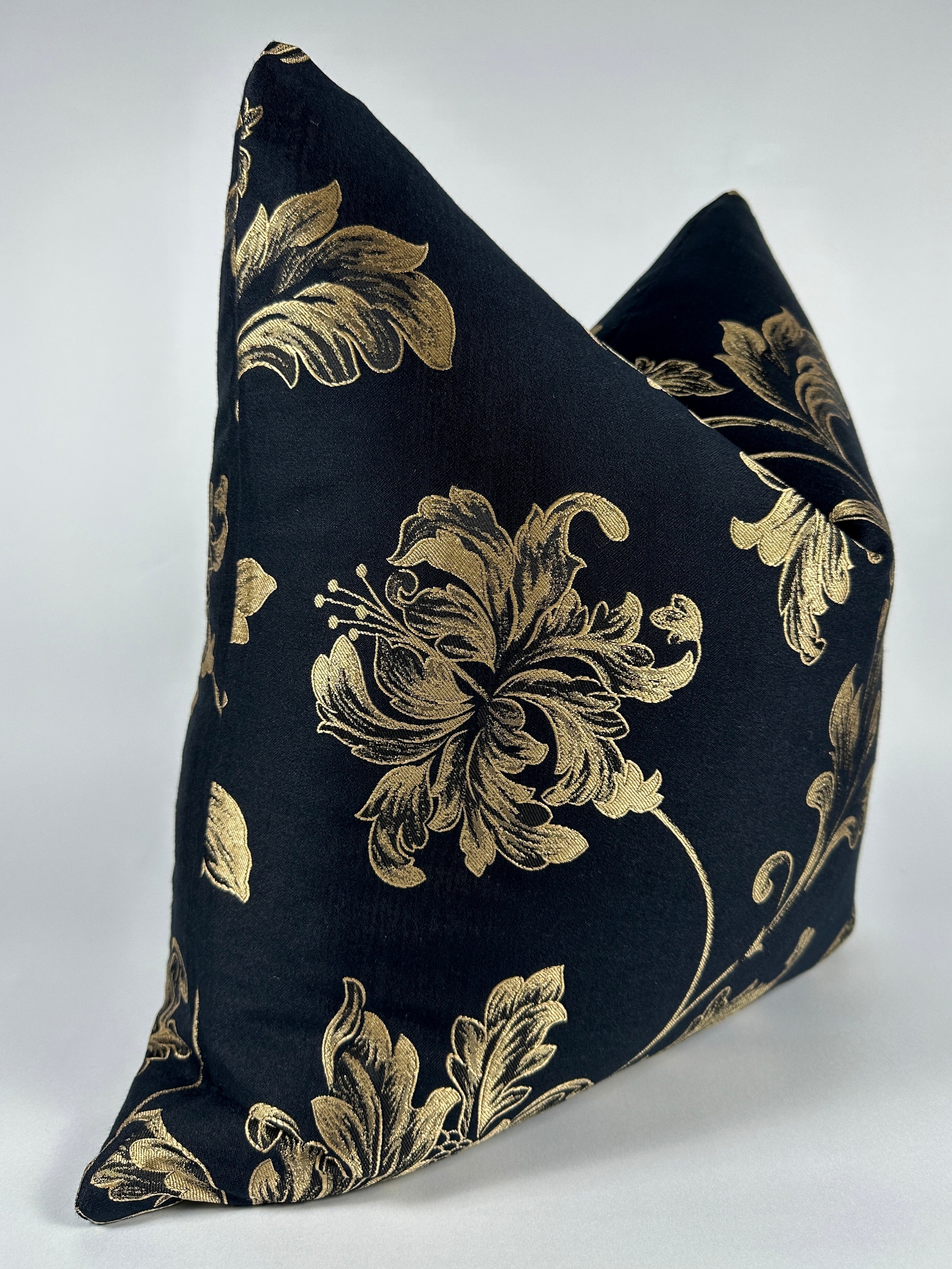 Black and Gold Cattleya Pillow Cover Love, Ravin Collection