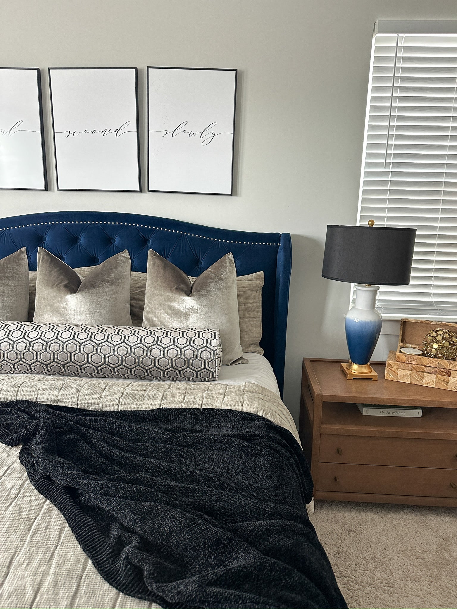 Metallic Patterned Hex Bolster Cover Love, Ravin Collection