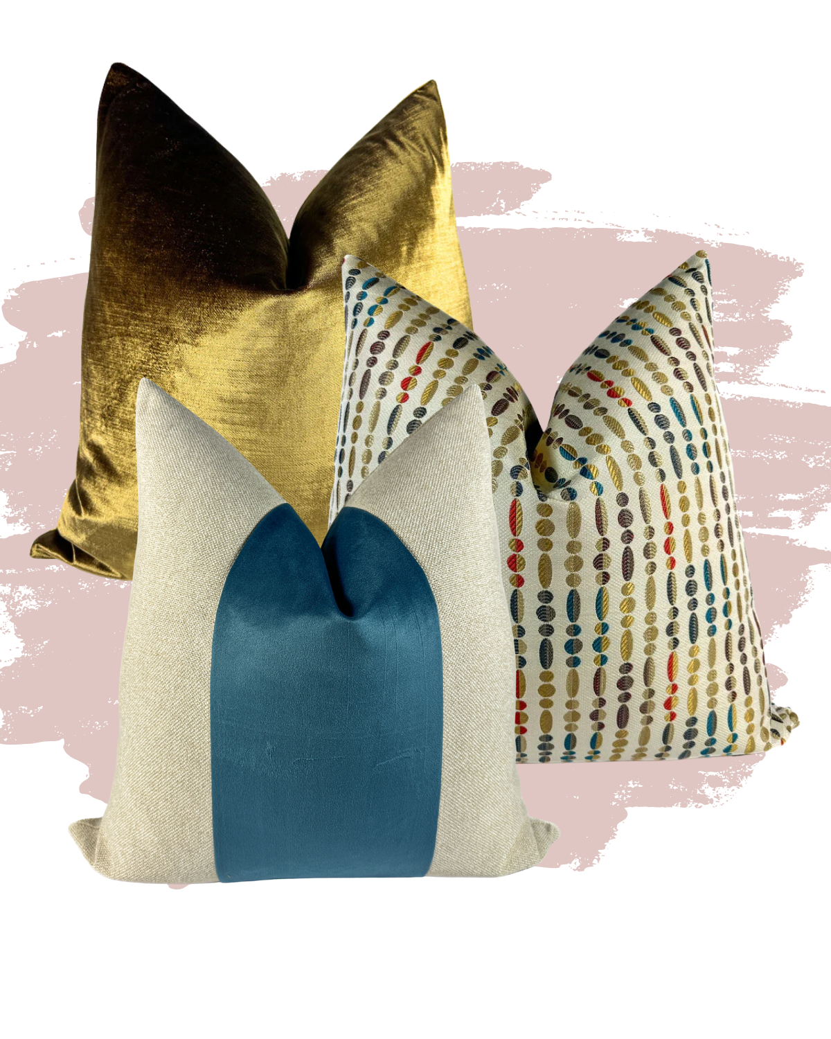 Golden Mosaic Pillow Combo Love, Ravin Collection