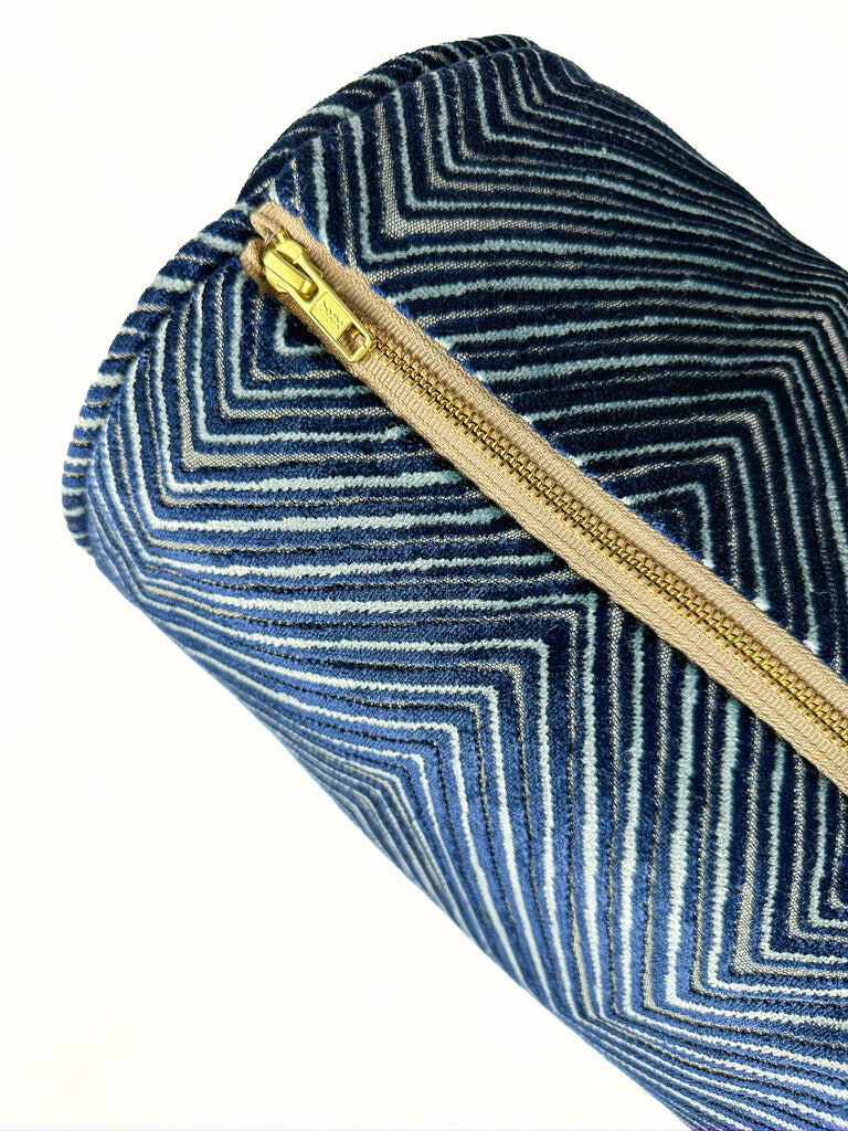 Royal and Light Blue Chevron Bolster Cover Love, Ravin Collection