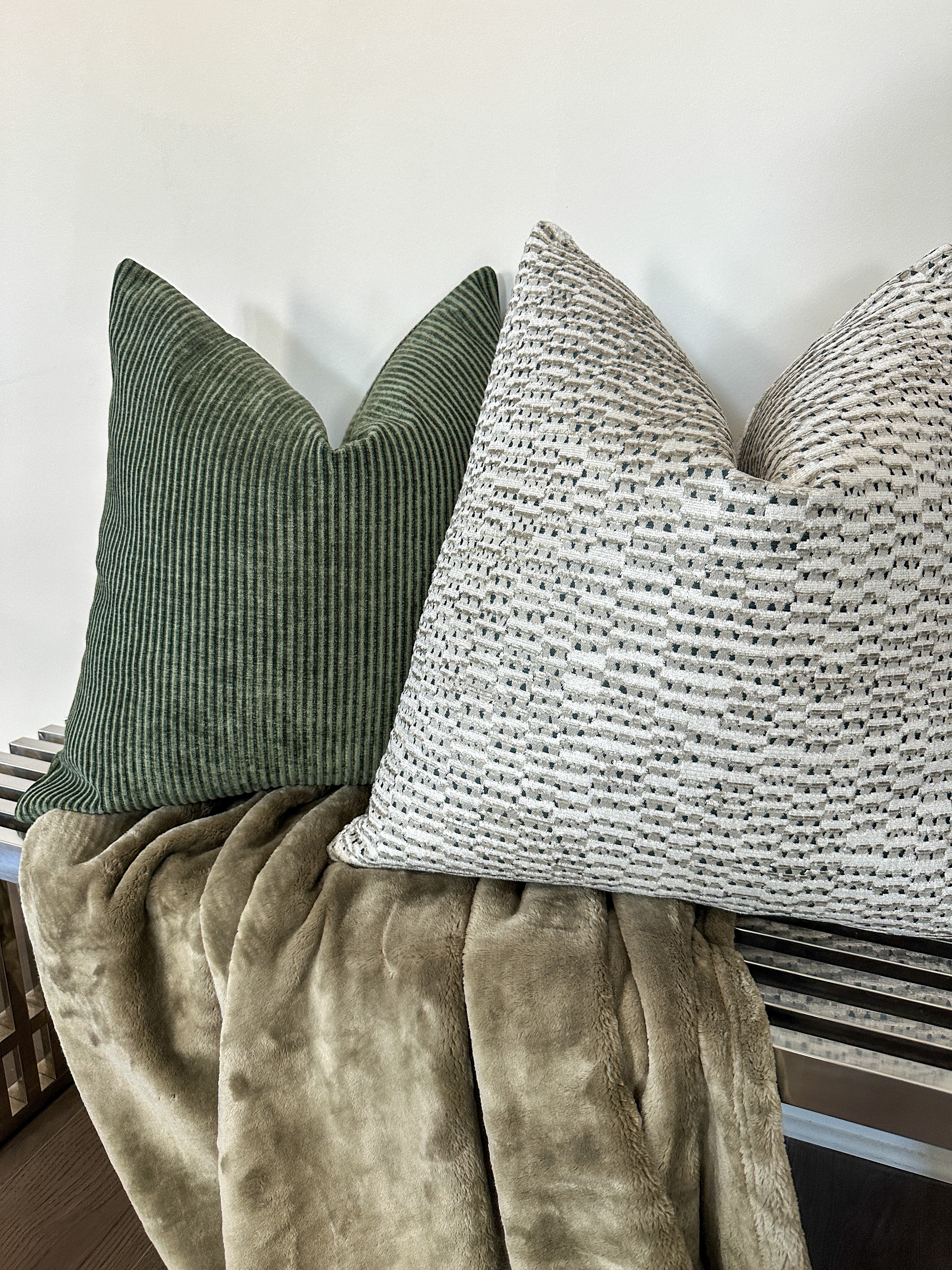 Grey and Spotted Teal Pillow Cover Love, Ravin Collection