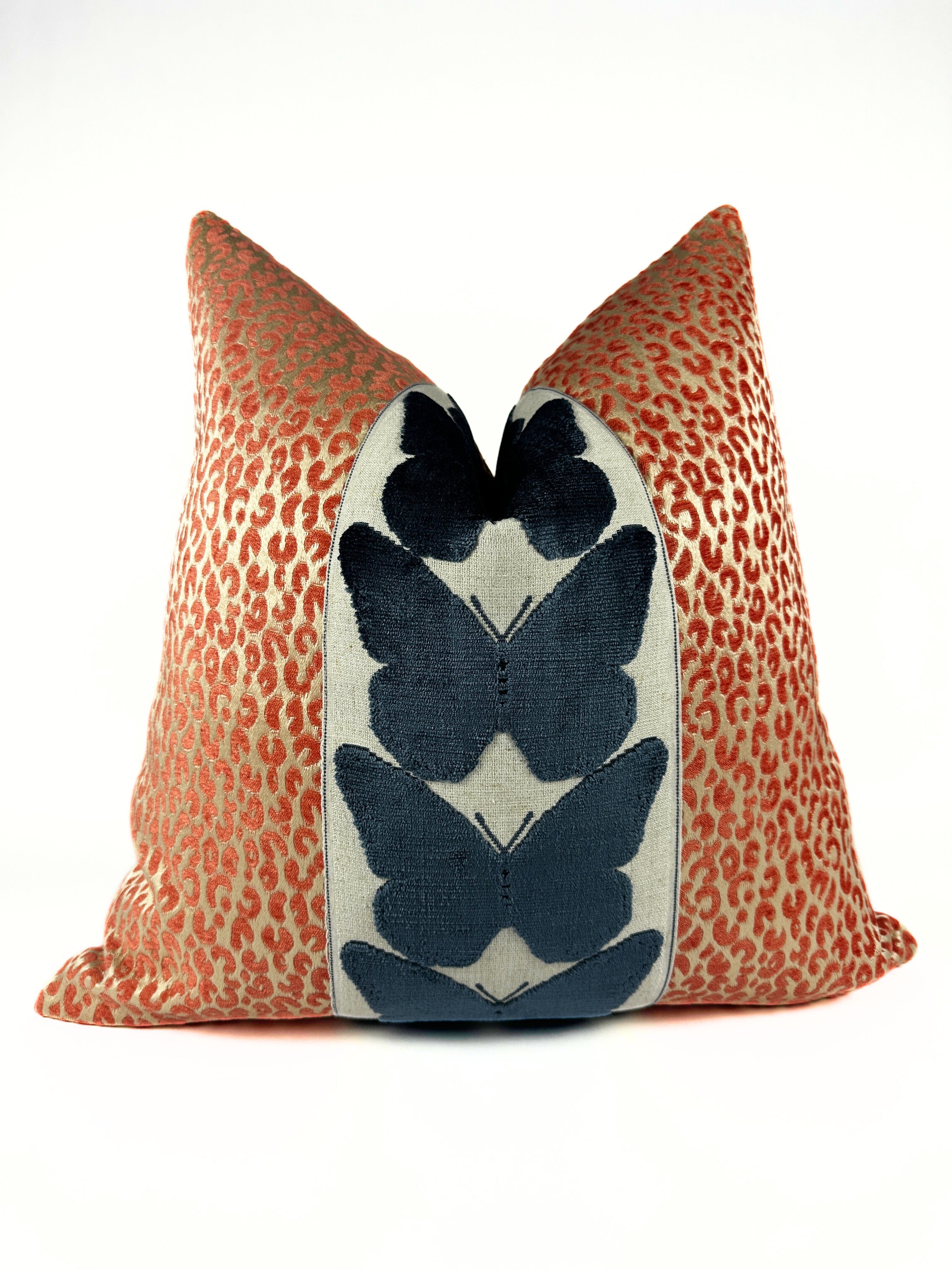 Coral Leopard and Ocean Butterfly Pillow Cover Love, Ravin Collection
