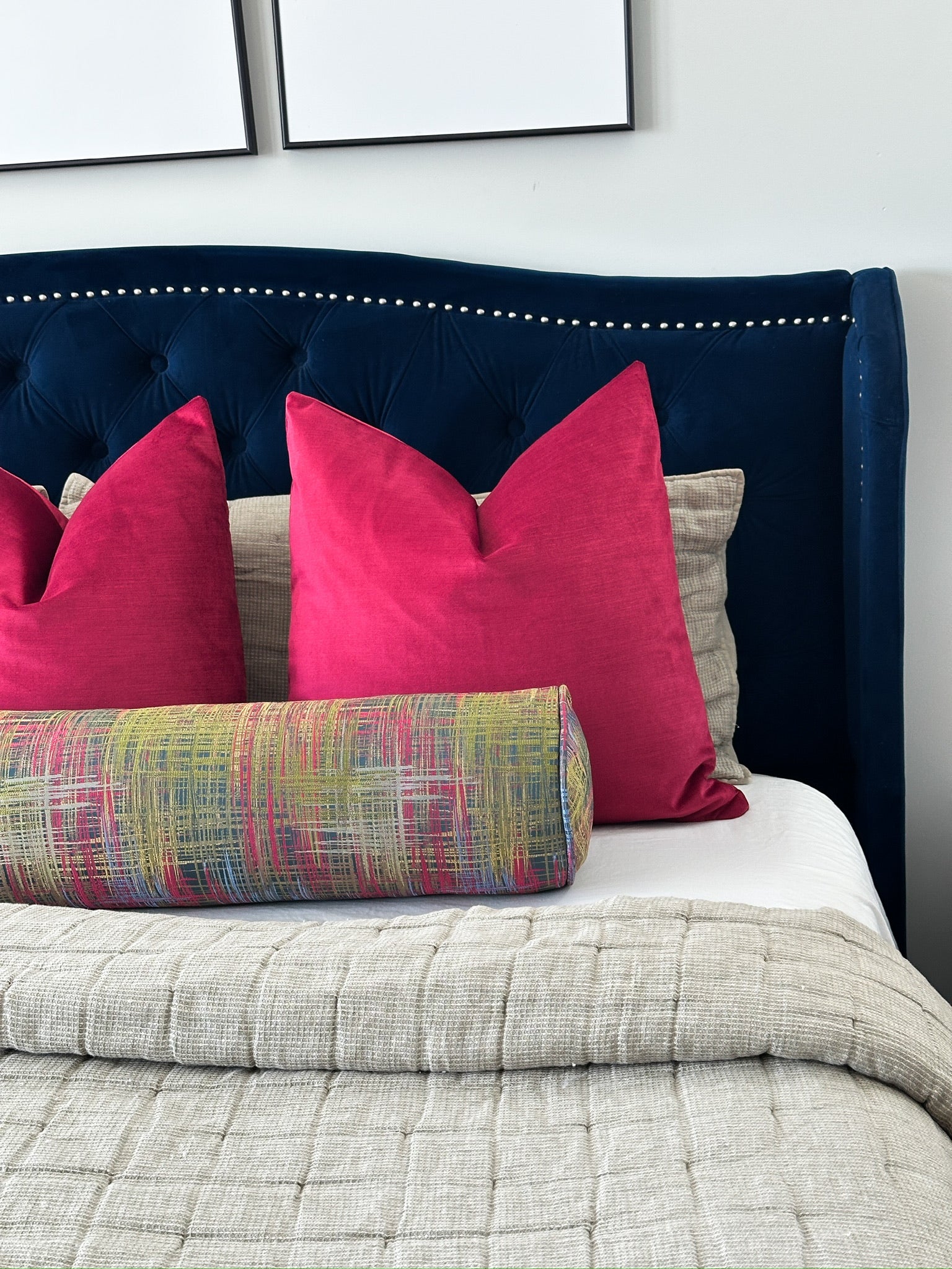 Colorful Organized Chaos Bolster Cover Love, Ravin Collection