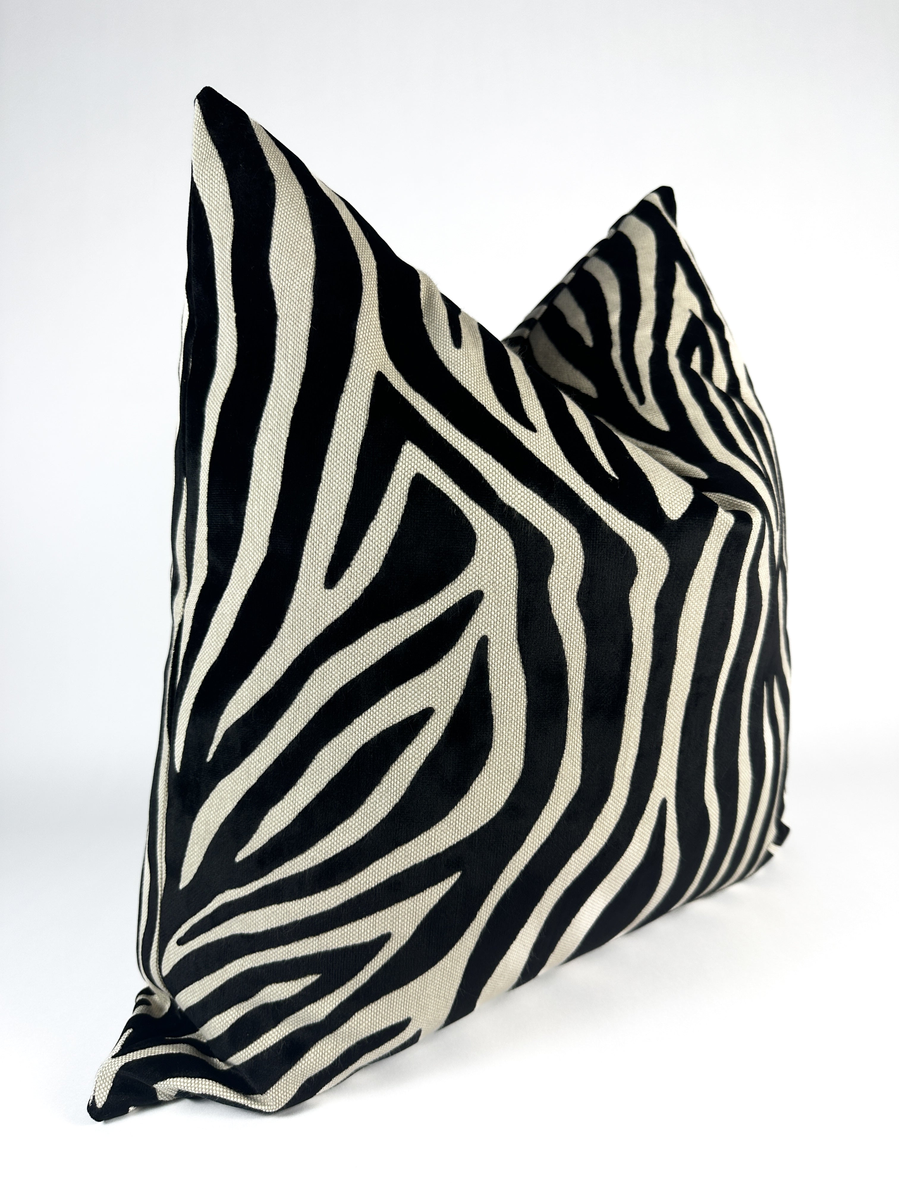Black Velvet Zebra Pillow Cover Love, Ravin Collection