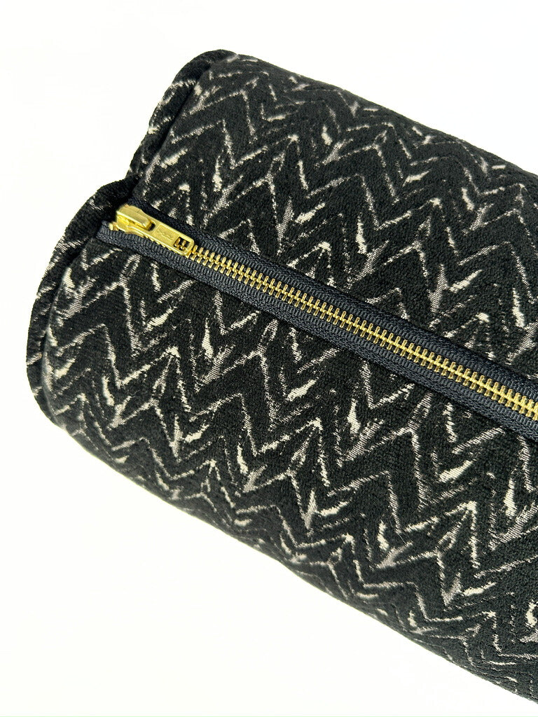 Grey and Black Zigs Bolster Cover Love, Ravin Collection