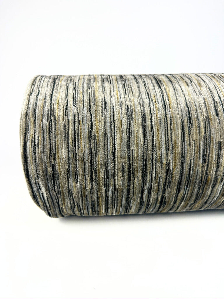 Taupe Velvet Rain Bolster Cover Love, Ravin Collection