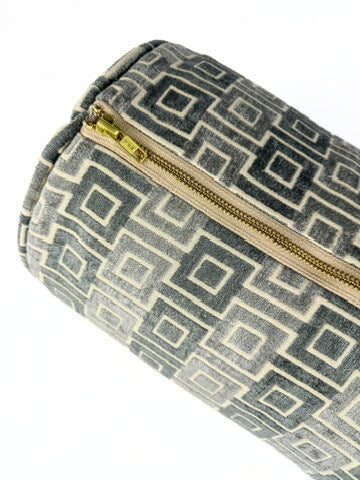 Grey Lattice Bolster Cover Love, Ravin Collection