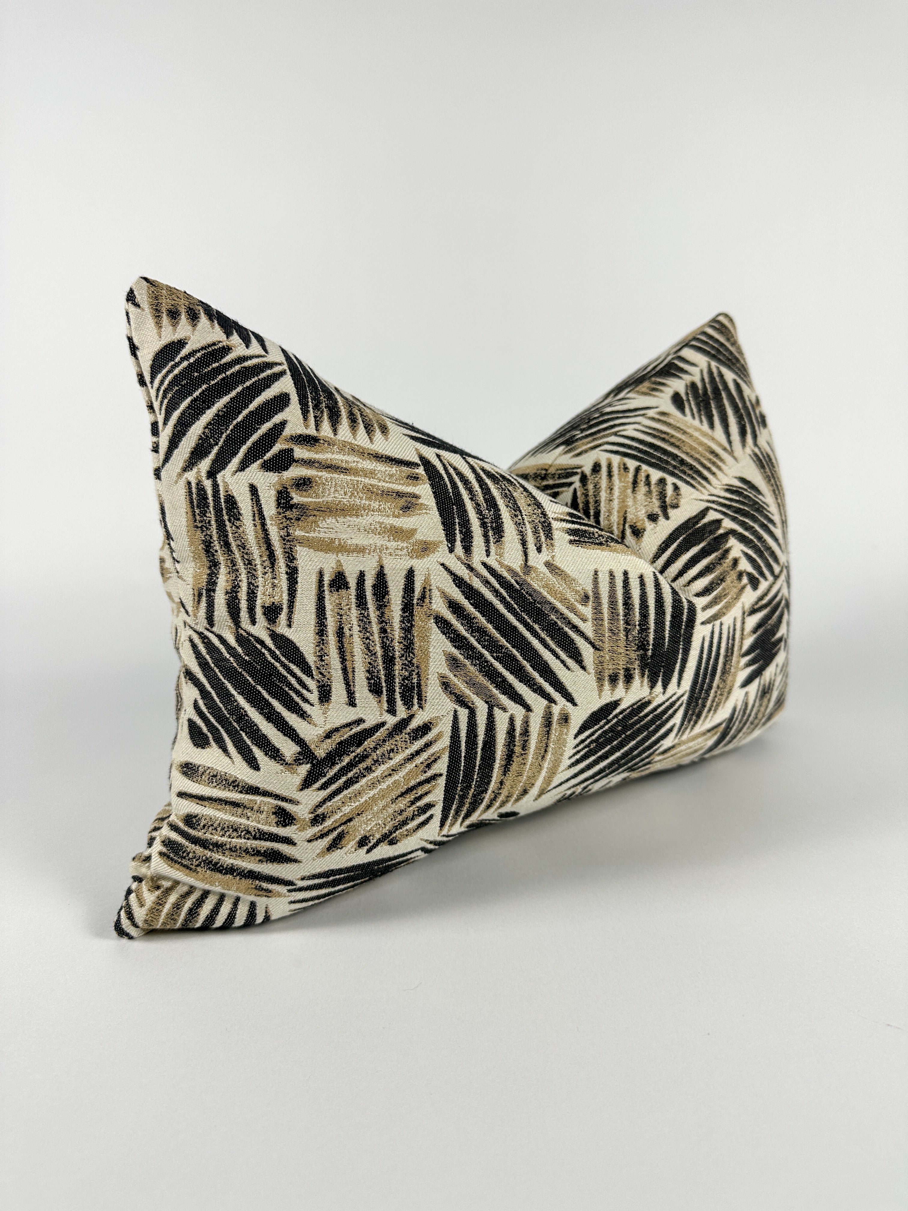 Cream, Black and Tan Scribble Pillow Cover Love, Ravin Collection