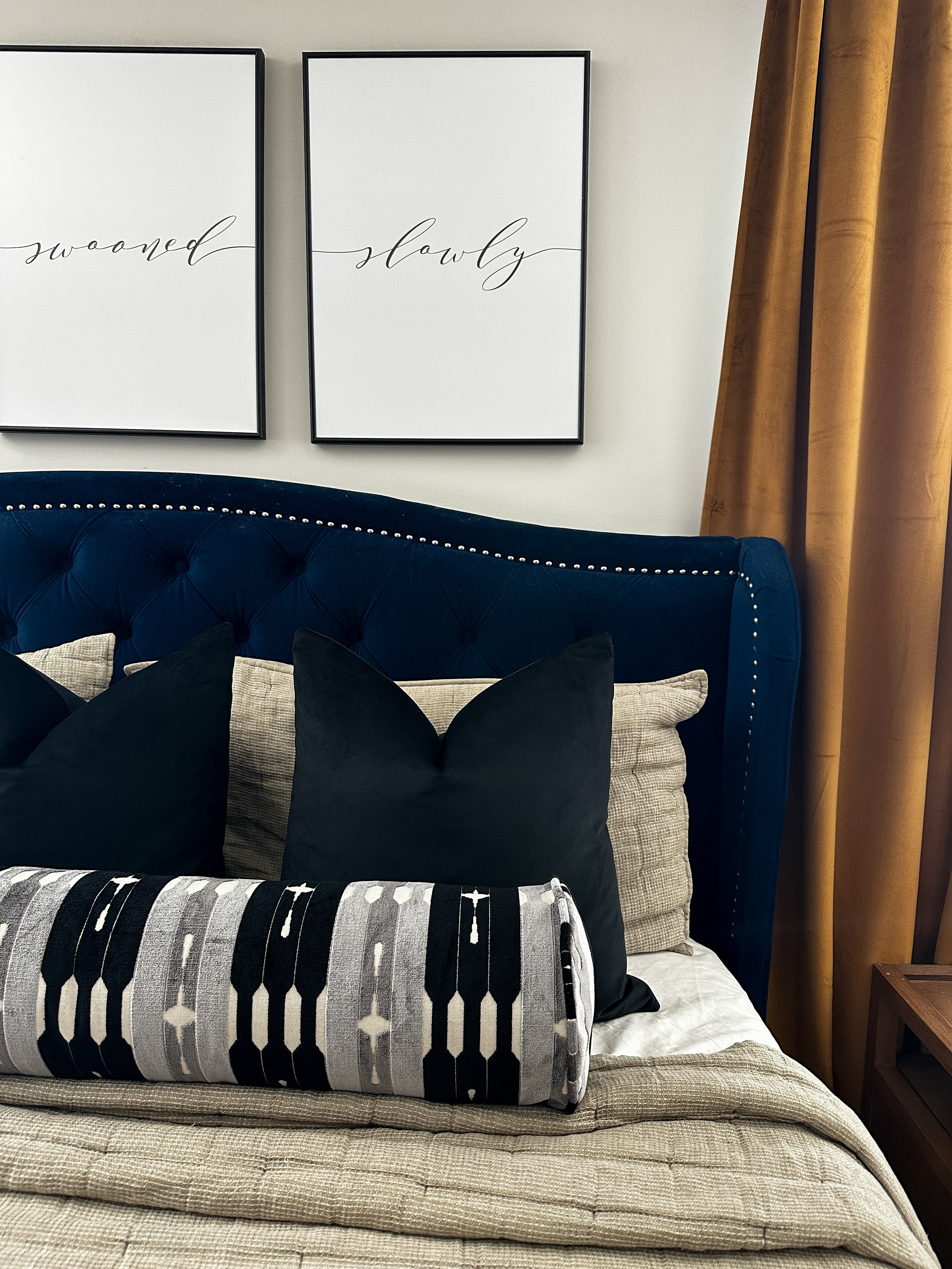 Black and Silver Contemporary Bolster Cover Love, Ravin Collection