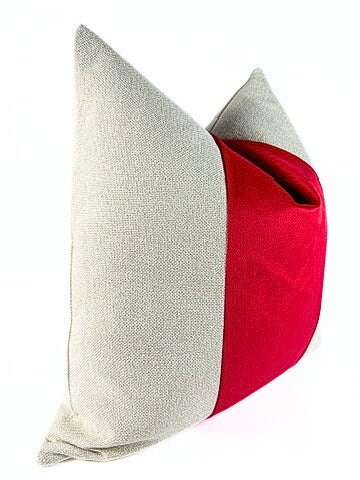 Crimson Bloom Panel Pillow Cover simple Love, Ravin Collection