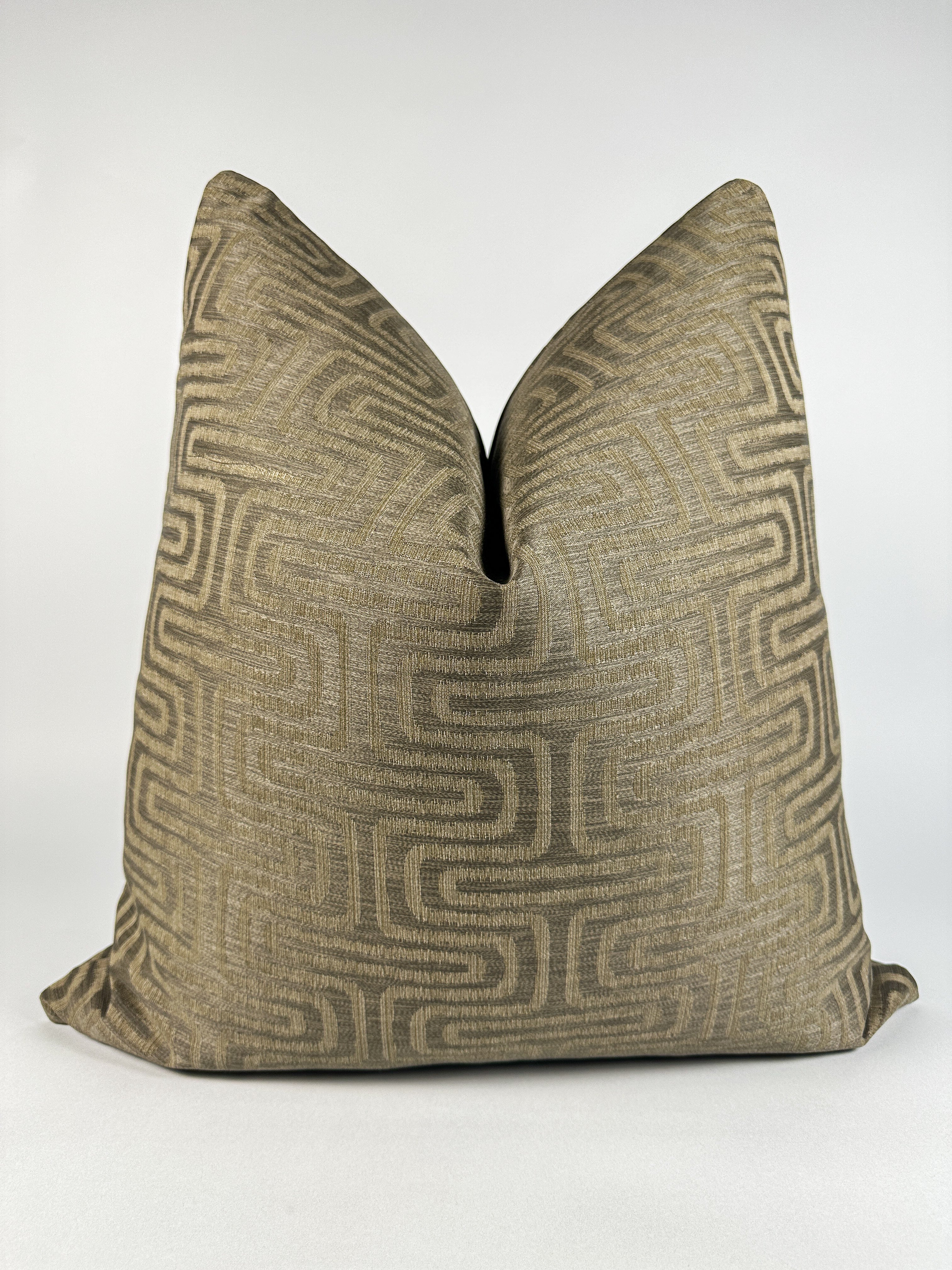 Chocolate Brown Maze Pillow Cover Love, Ravin Collection