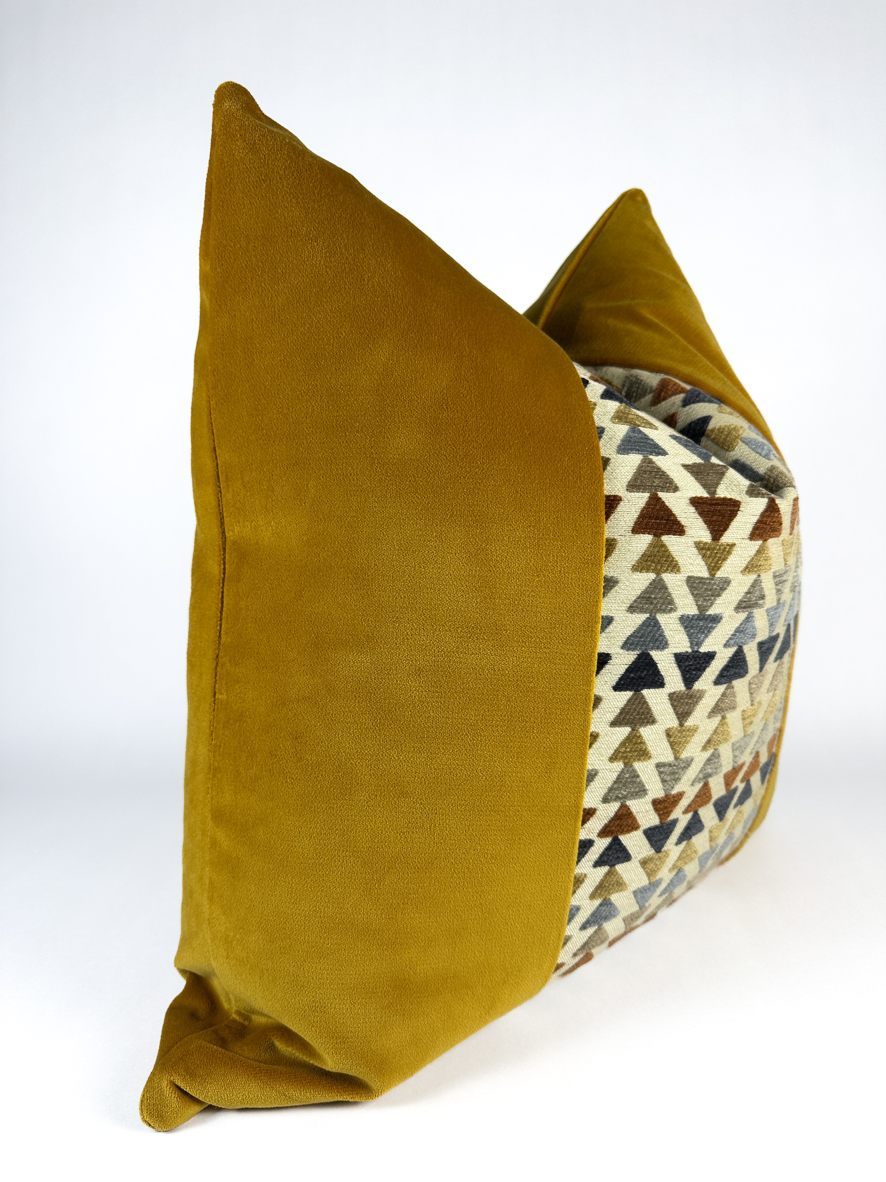 Mustard Arrows Paneled Pillow Cover Love, Ravin Collection
