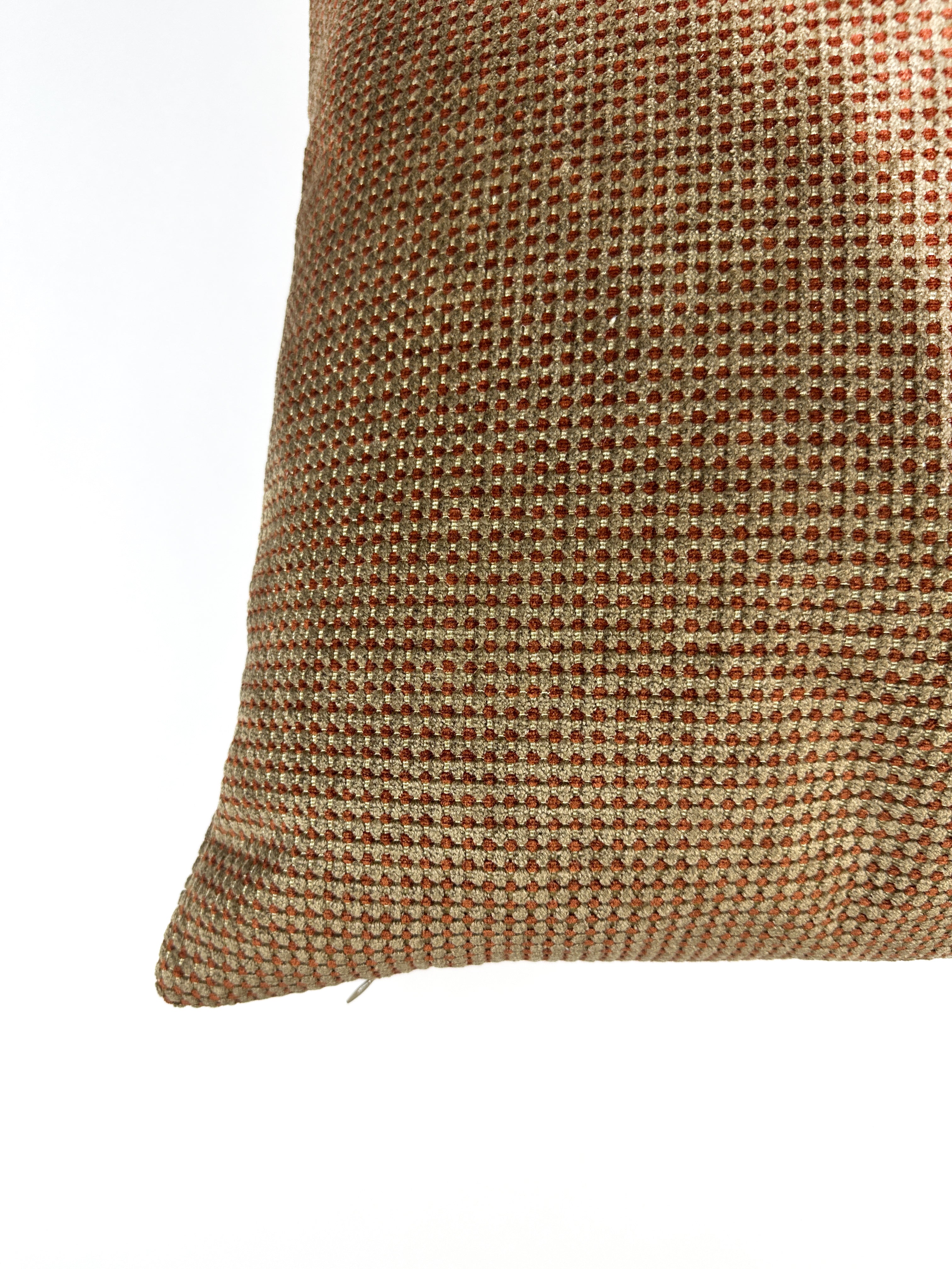 Bronze Rust Squares Pillow Cover Love, Ravin Collection