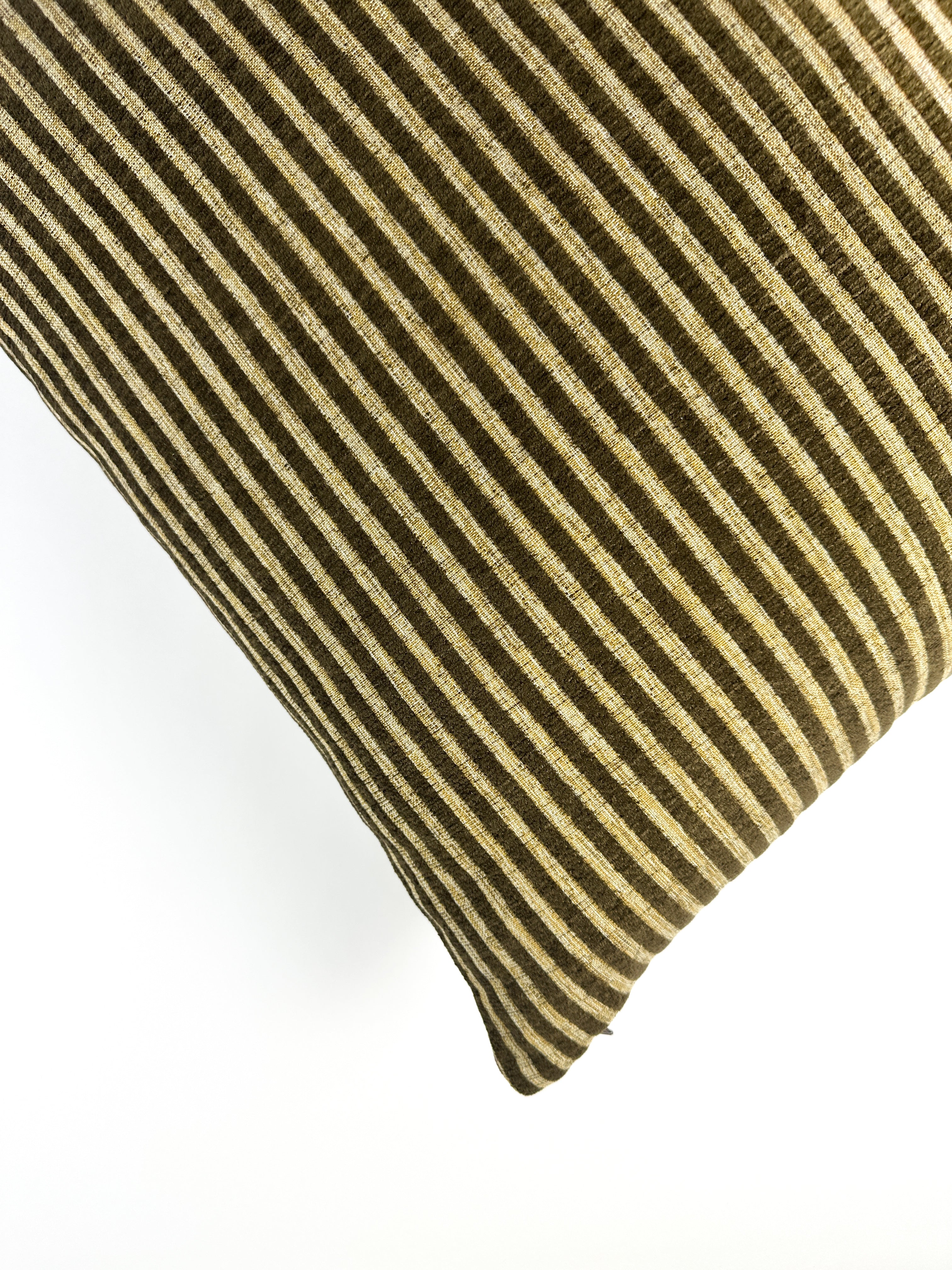 Brown and Khaki Stripe Pillow Cover Love, Ravin Collection