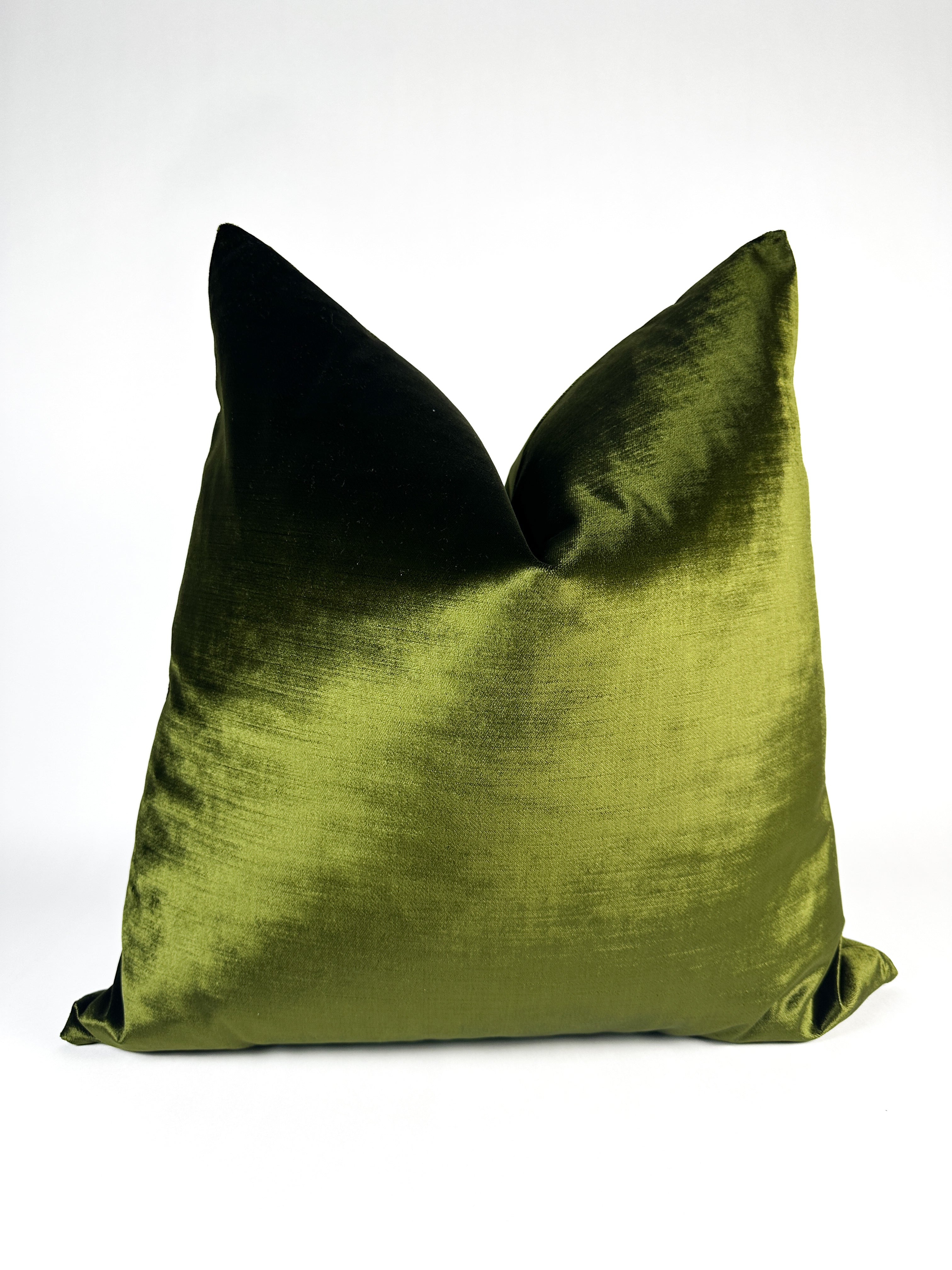 Olive Silk Velvet Pillow Cover Love, Ravin Collection