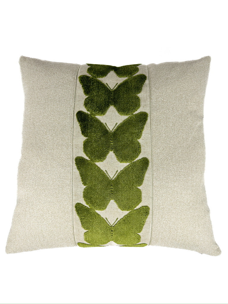 Natural and Olive Butterfly Pillow Cover Love, Ravin Collection