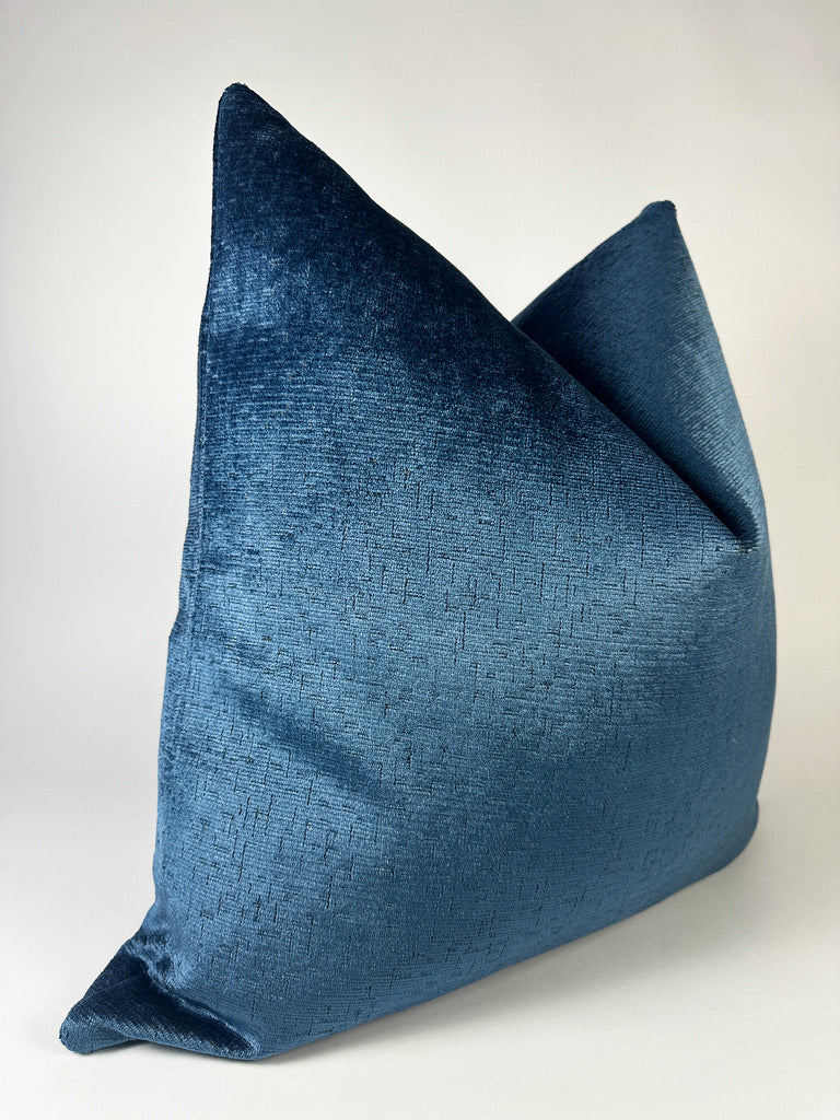 Royal Blue Cut Velvet Pillow Cover simple Love, Ravin Collection