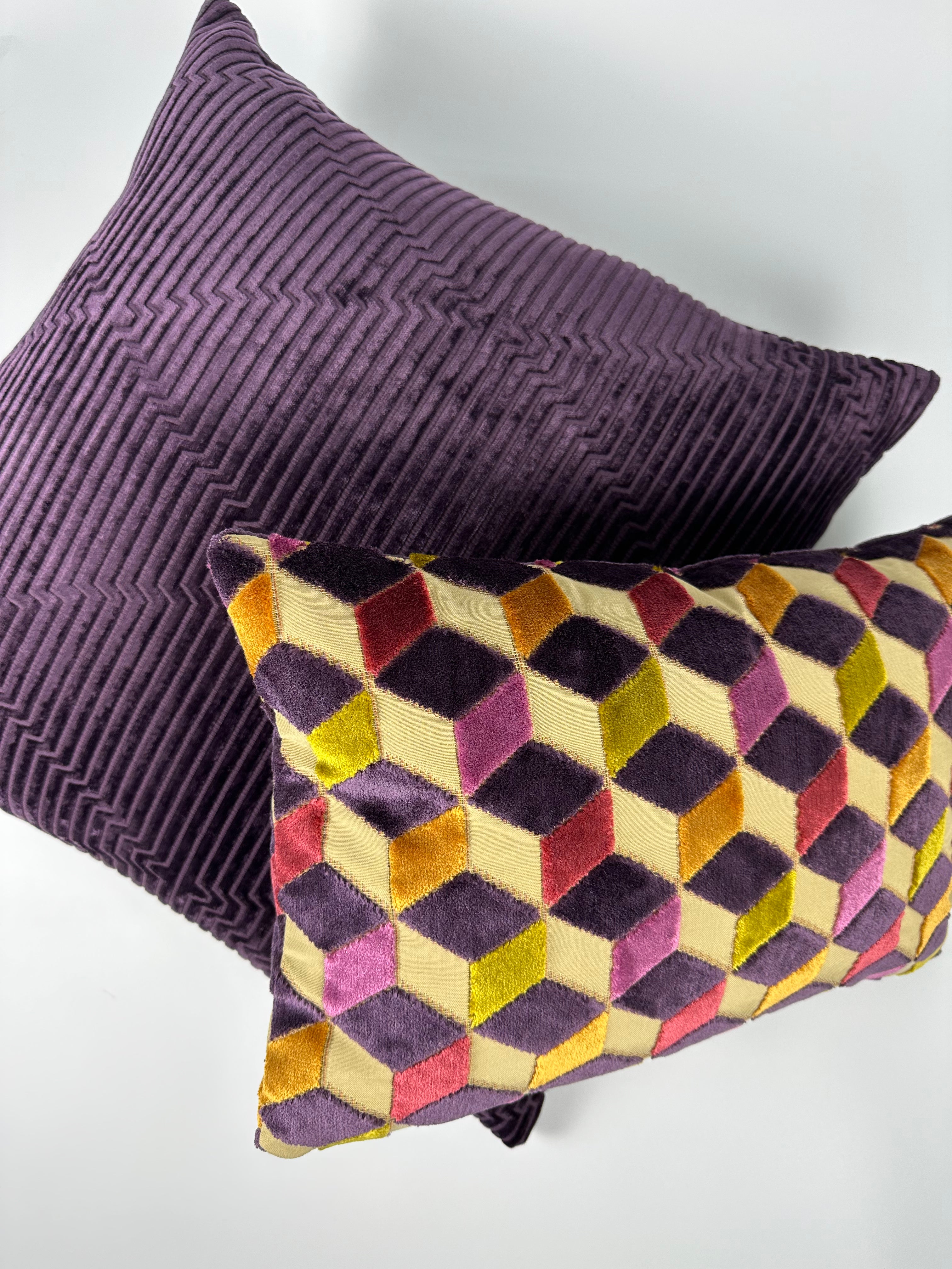 Purple Steps Velvet Pillow Cover simple Love, Ravin Collection