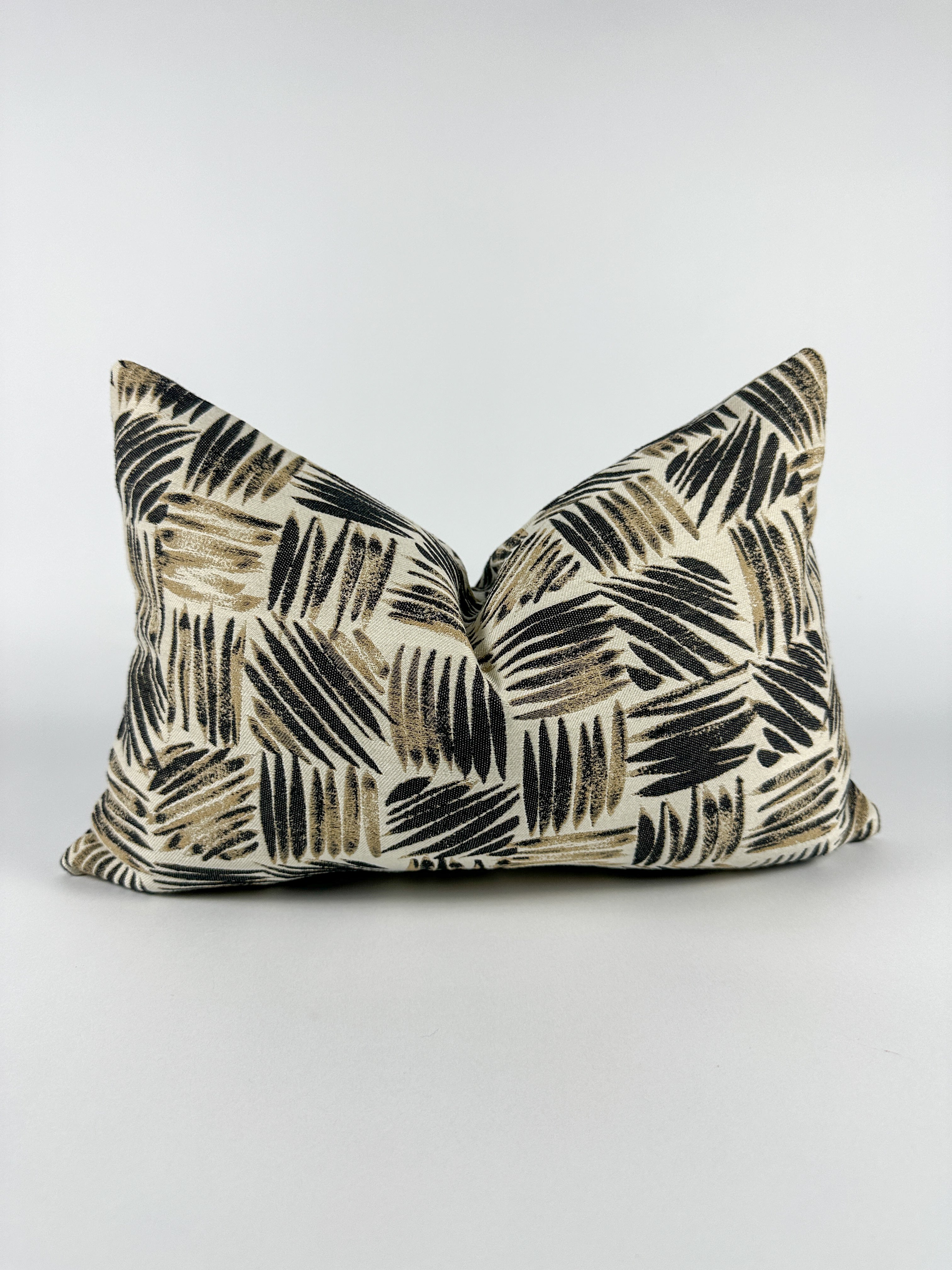 Cream, Black and Tan Scribble Pillow Cover Love, Ravin Collection