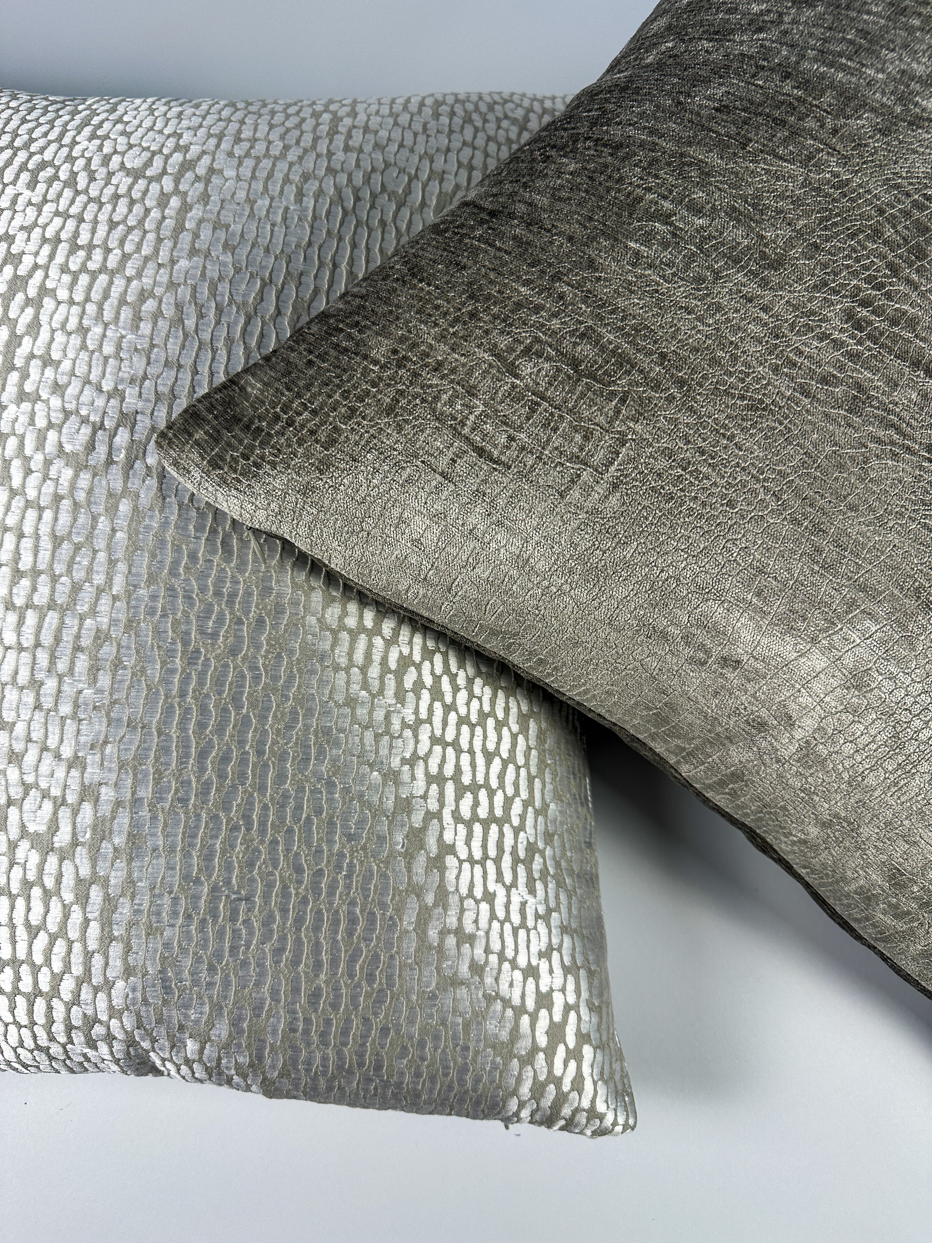 Silver Velvet Gator Pillow Cover Love, Ravin Collection