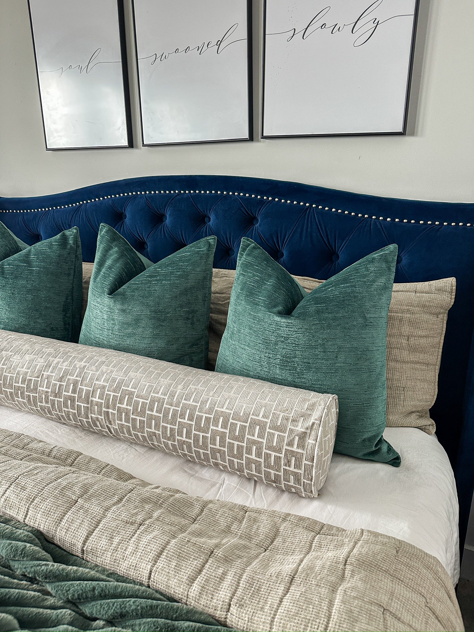 Warm Greige Geometric Bolster Cover Love, Ravin Collection