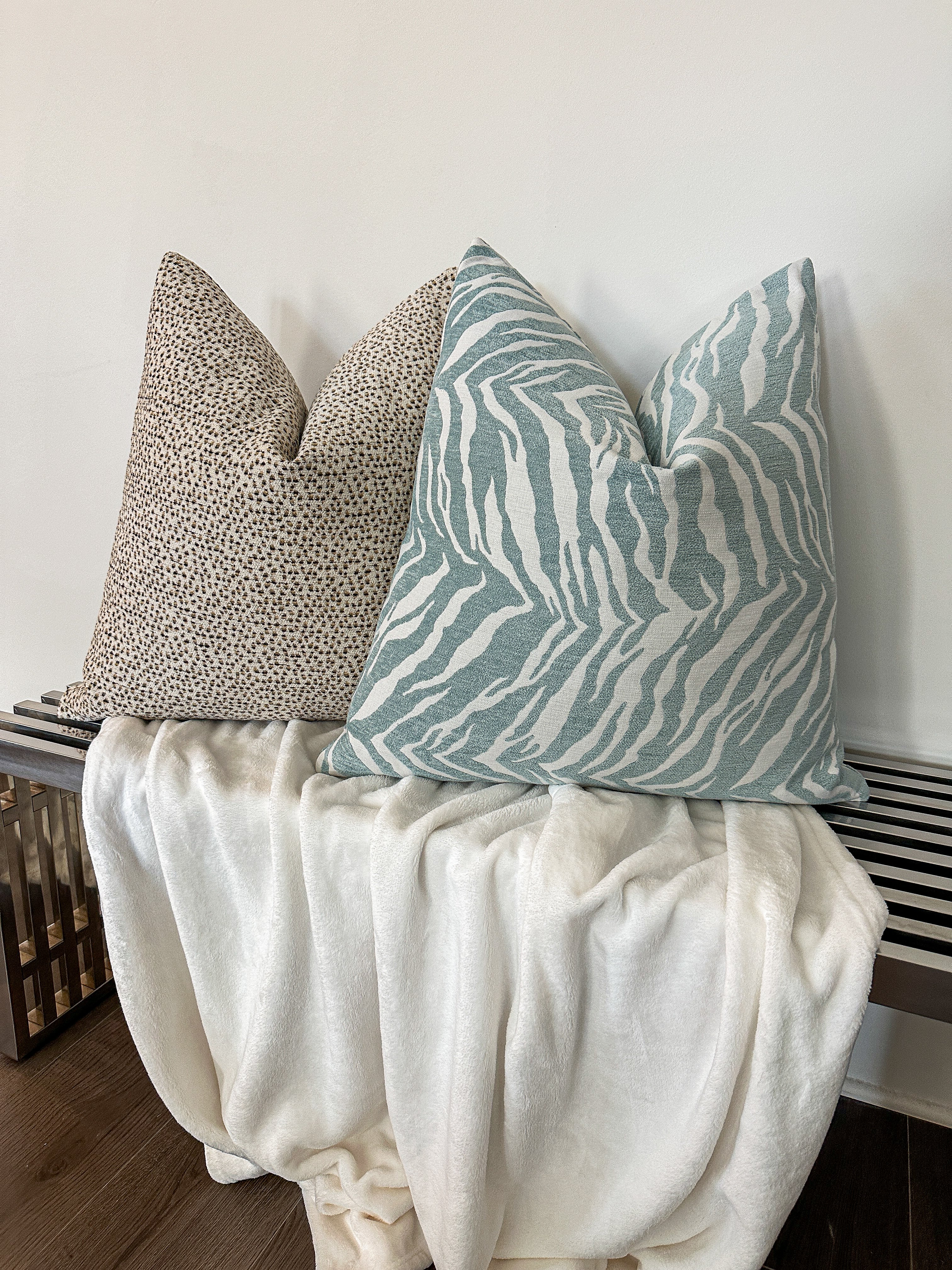 Spa Blue Zebra Pillow Cover Love, Ravin Collection