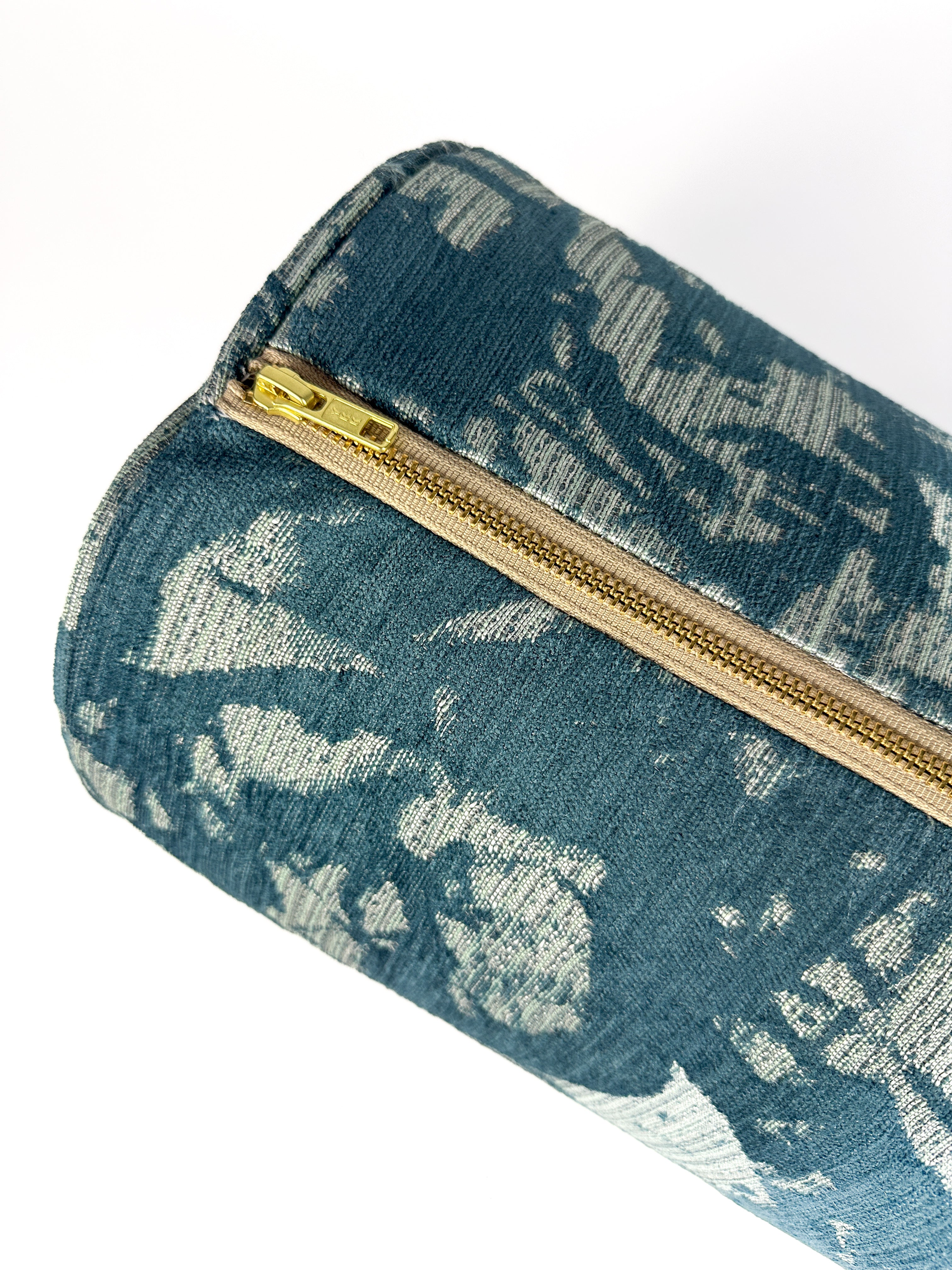 Teal Shattered Bolster Cover Love, Ravin Collection