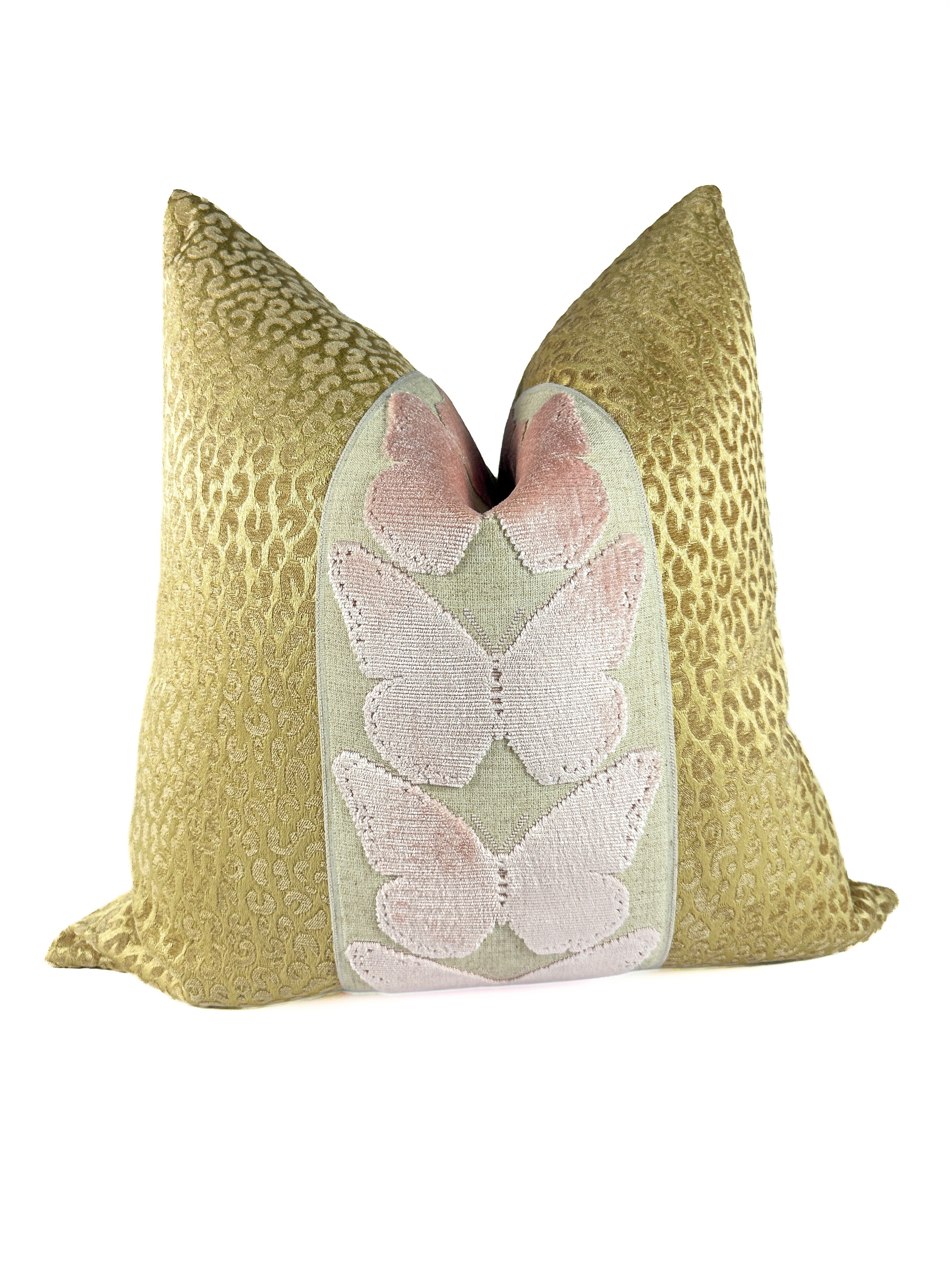 Gold Leopard and Ballerina Butterfly Pillow Cover Love, Ravin Collection