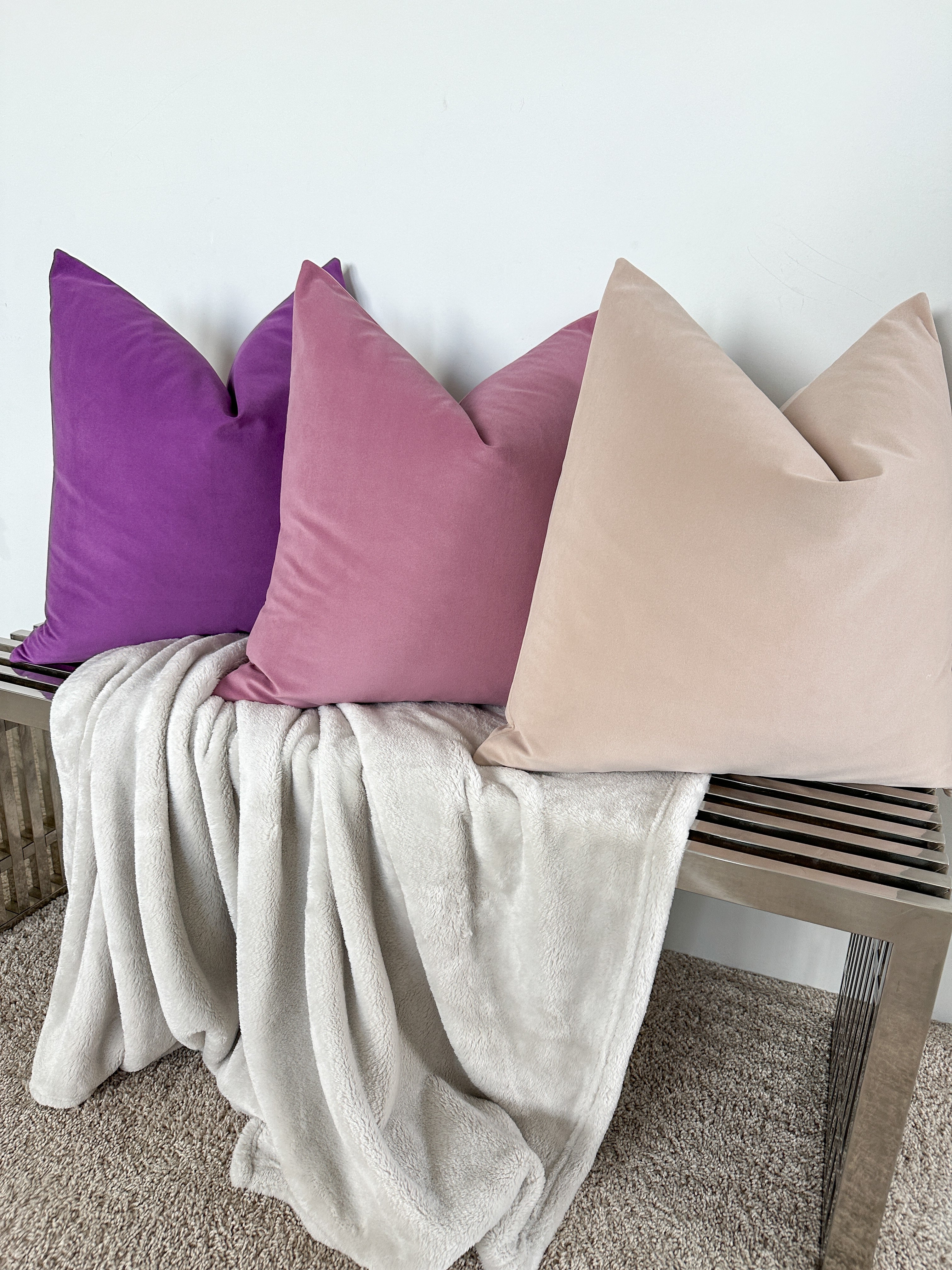 Porcelain Matte Velvet Pillow Cover simple Love, Ravin Collection