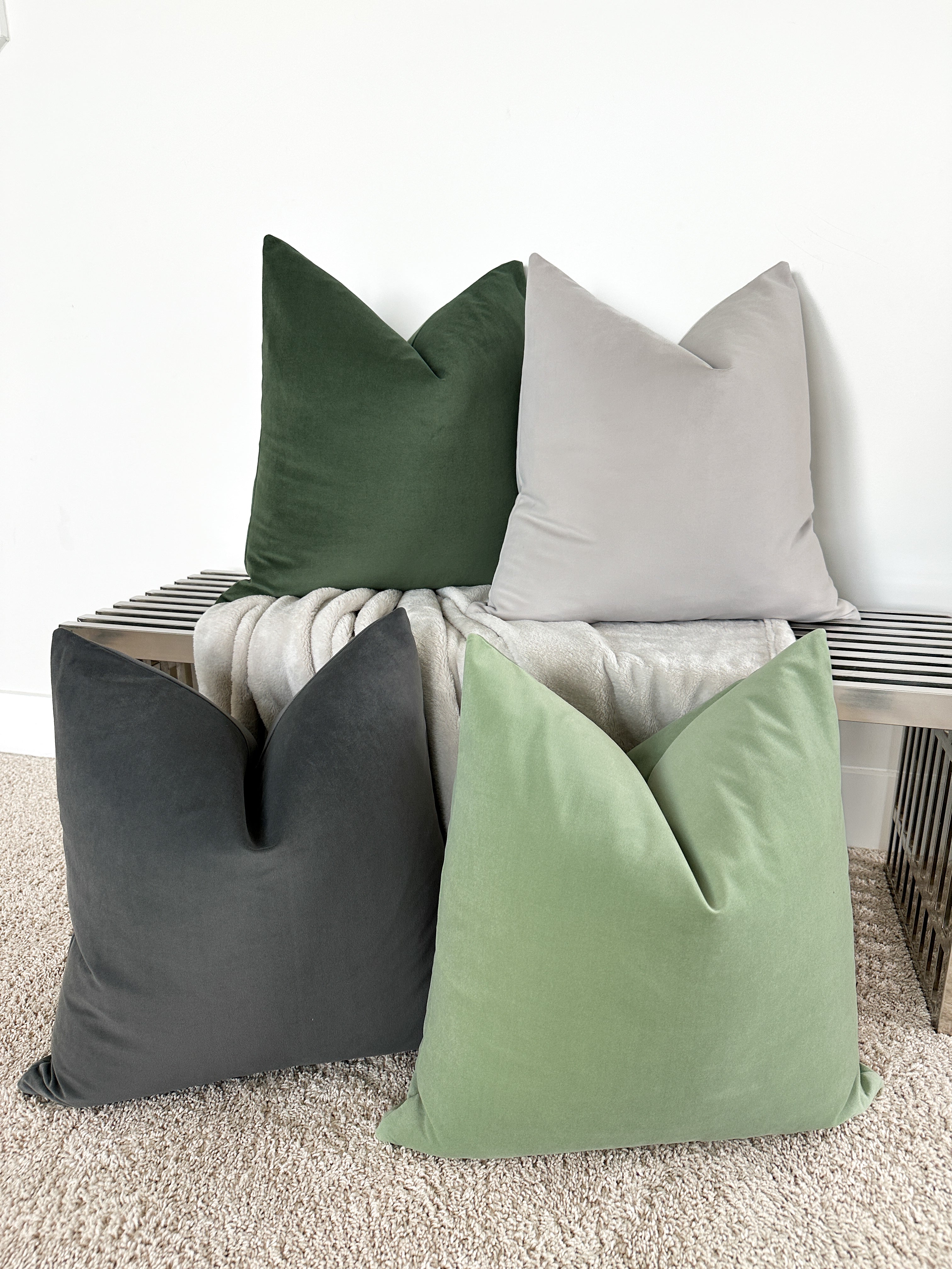 Sea Glass Matte Velvet Pillow Cover simple Love, Ravin Collection