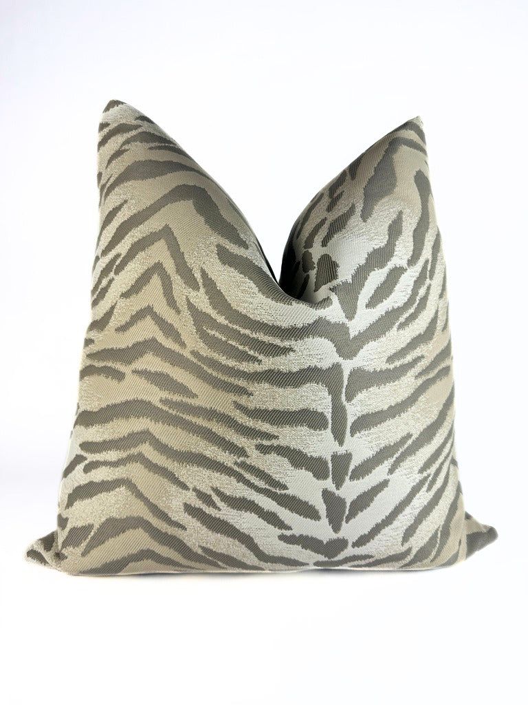 Grey and Beige Tiger Pillow Cover Love, Ravin Collection
