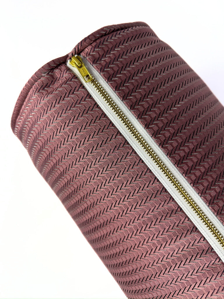 Dusty Mauve Pinstripe Bolster Cover Love, Ravin Collection